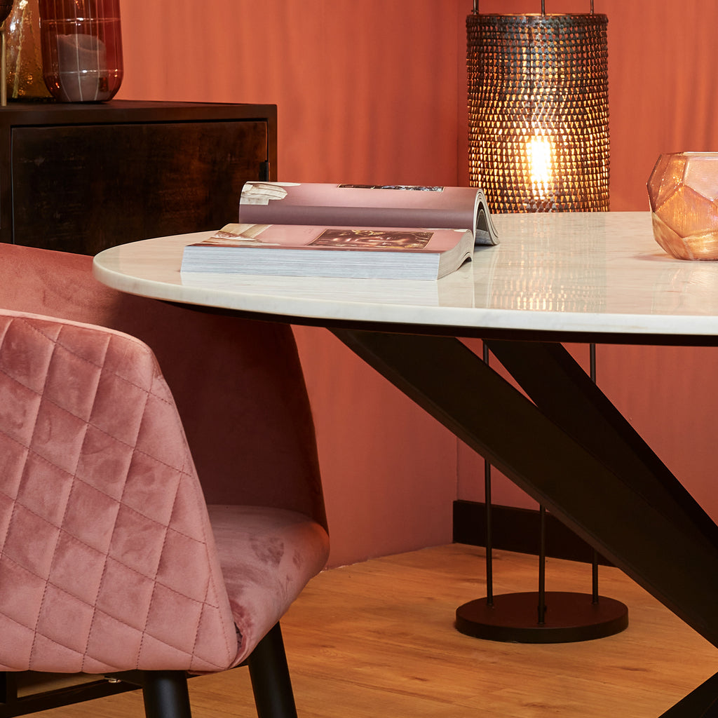Esszimmer-Tisch Lynn | Rund | Weißes Marmor | 130 CM