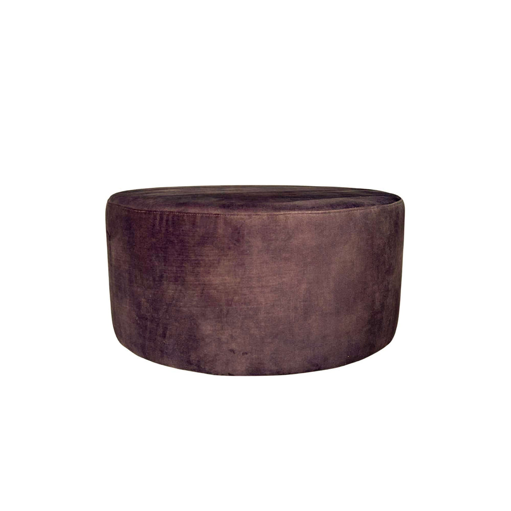 Runder MeinLieblingsplatz Hocker Braun – Polsterhocker 80 x 80 x 39 cm, modernes Design, vielseitig einsetzbar