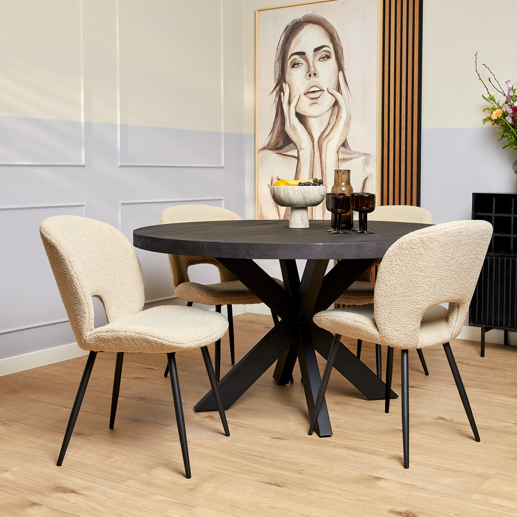 Esszimmer-Tisch Denver Schwarz | Rund | 140 cm