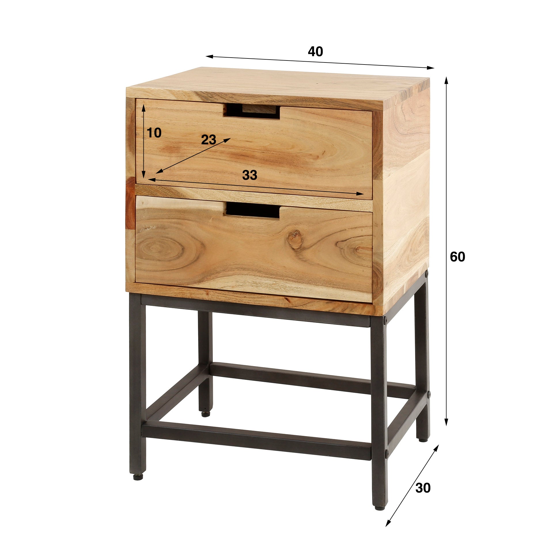 Beistelltisch – Fiora Loft – Massivholz Akazie natur