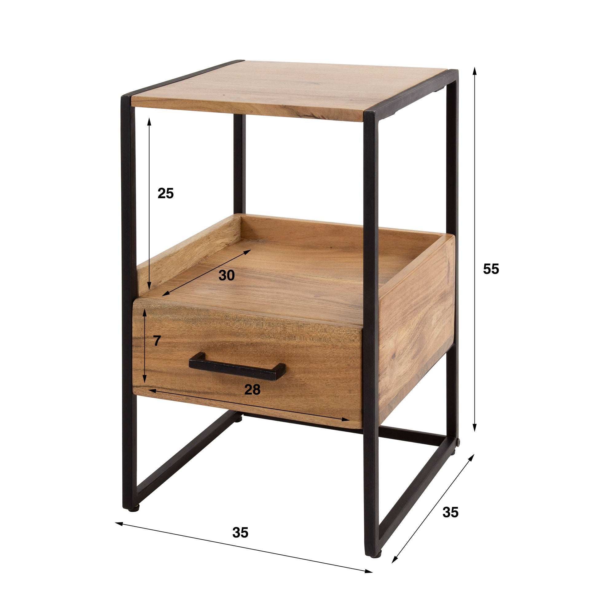 Beistelltisch – Linea Classic – Massivholz Akazie natur
