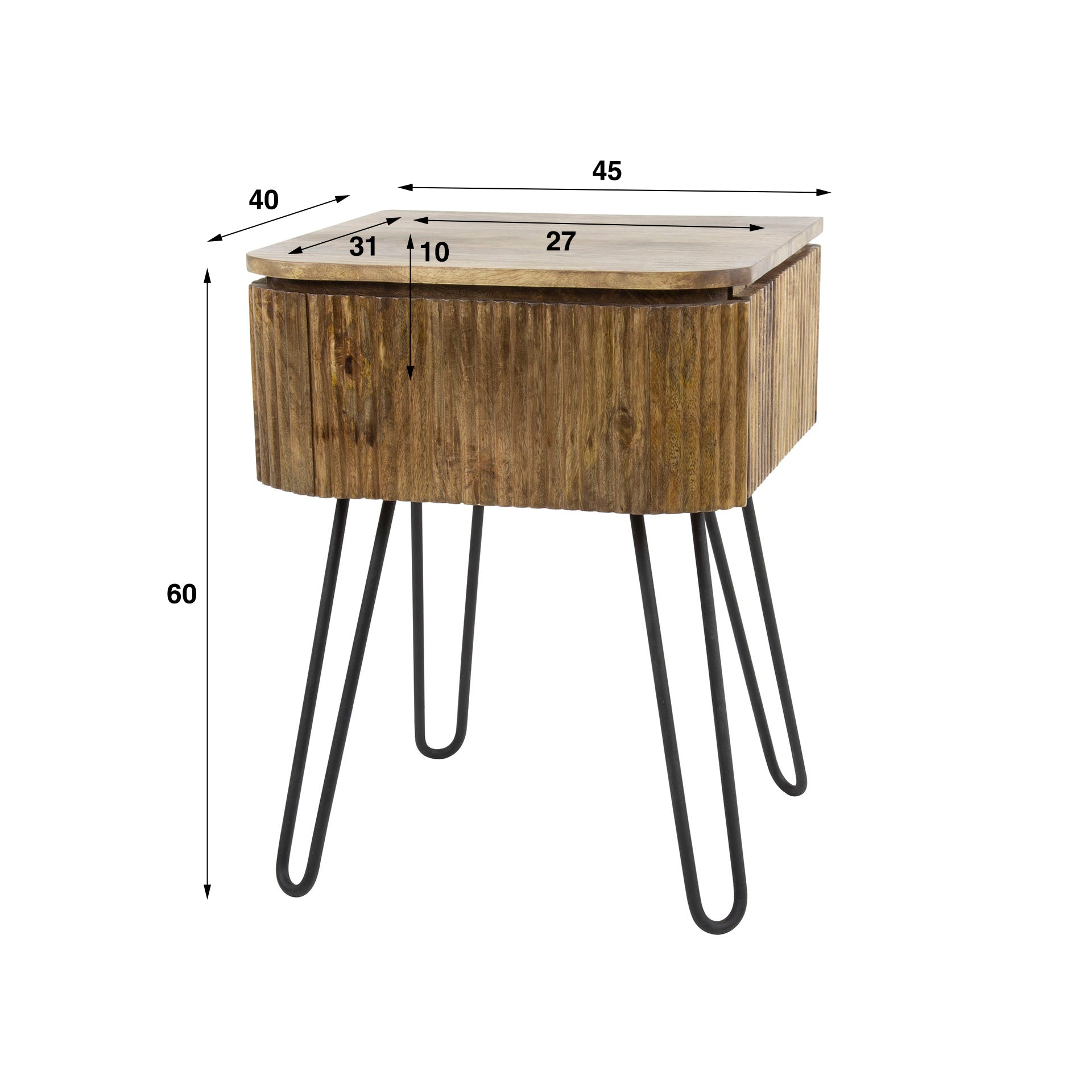 Beistelltisch – Vesta Living – Massivholz Mango Sandfarbe