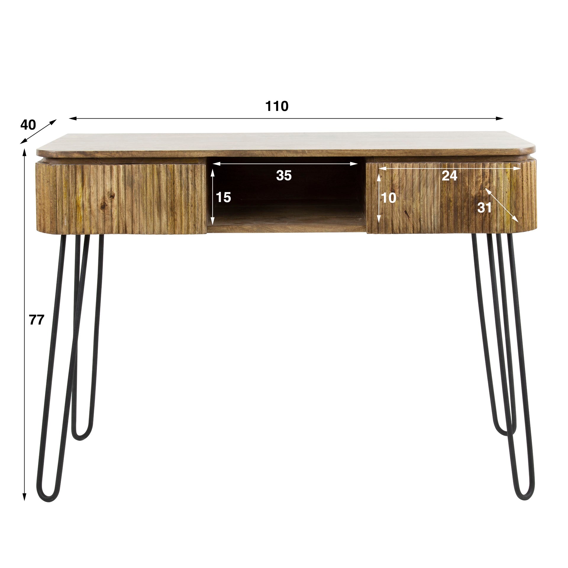 Beistelltisch – Fiora Classic – Massivholz Mango Sandfarbe