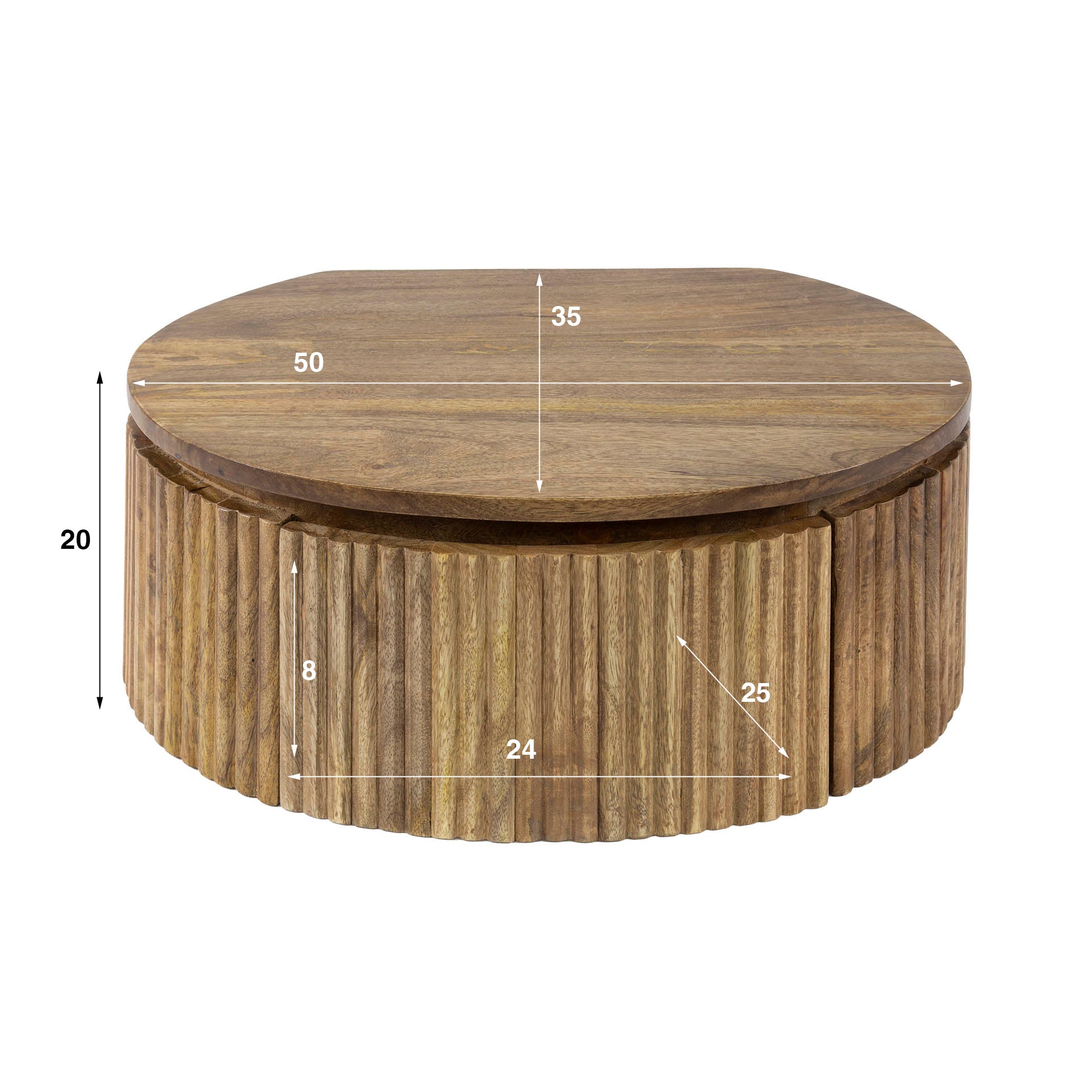 Beistelltisch – Avento Classic – Massivholz Mango Sandfarbe
