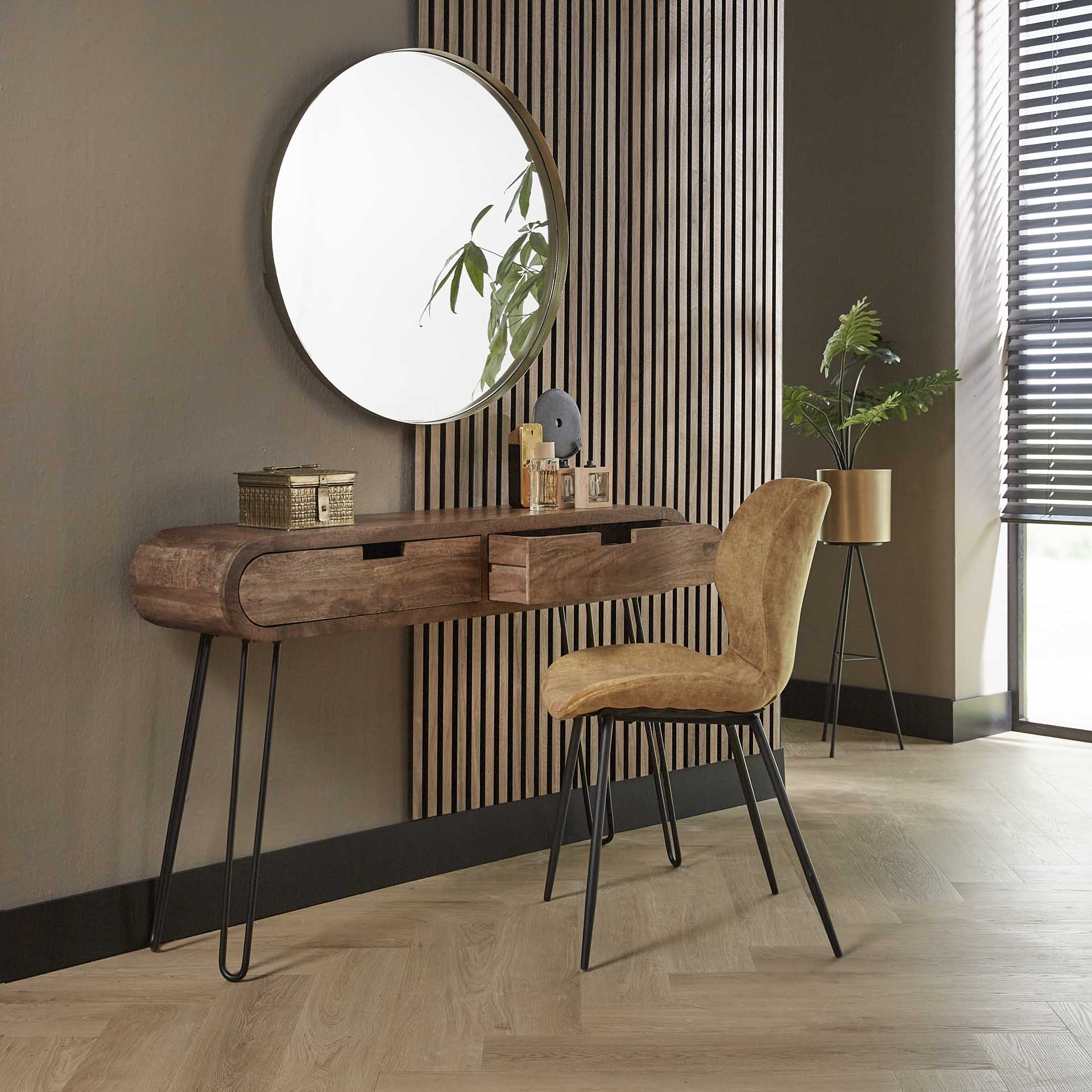 Beistelltisch – Canto Frame – Massivholz Mango Sandfarbe