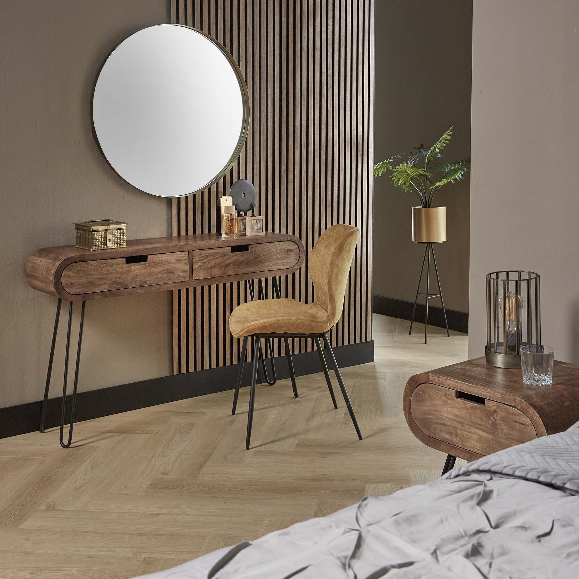 Beistelltisch – Canto Frame – Massivholz Mango Sandfarbe