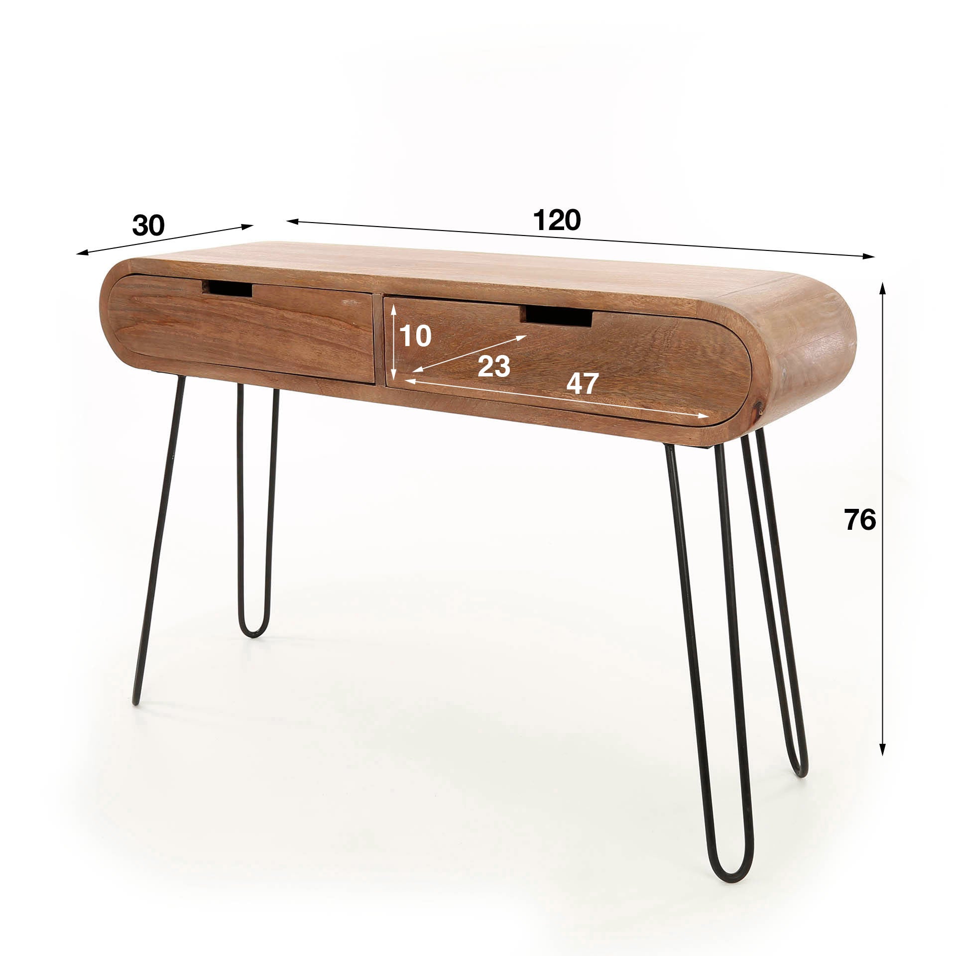 Beistelltisch – Canto Frame – Massivholz Mango Sandfarbe