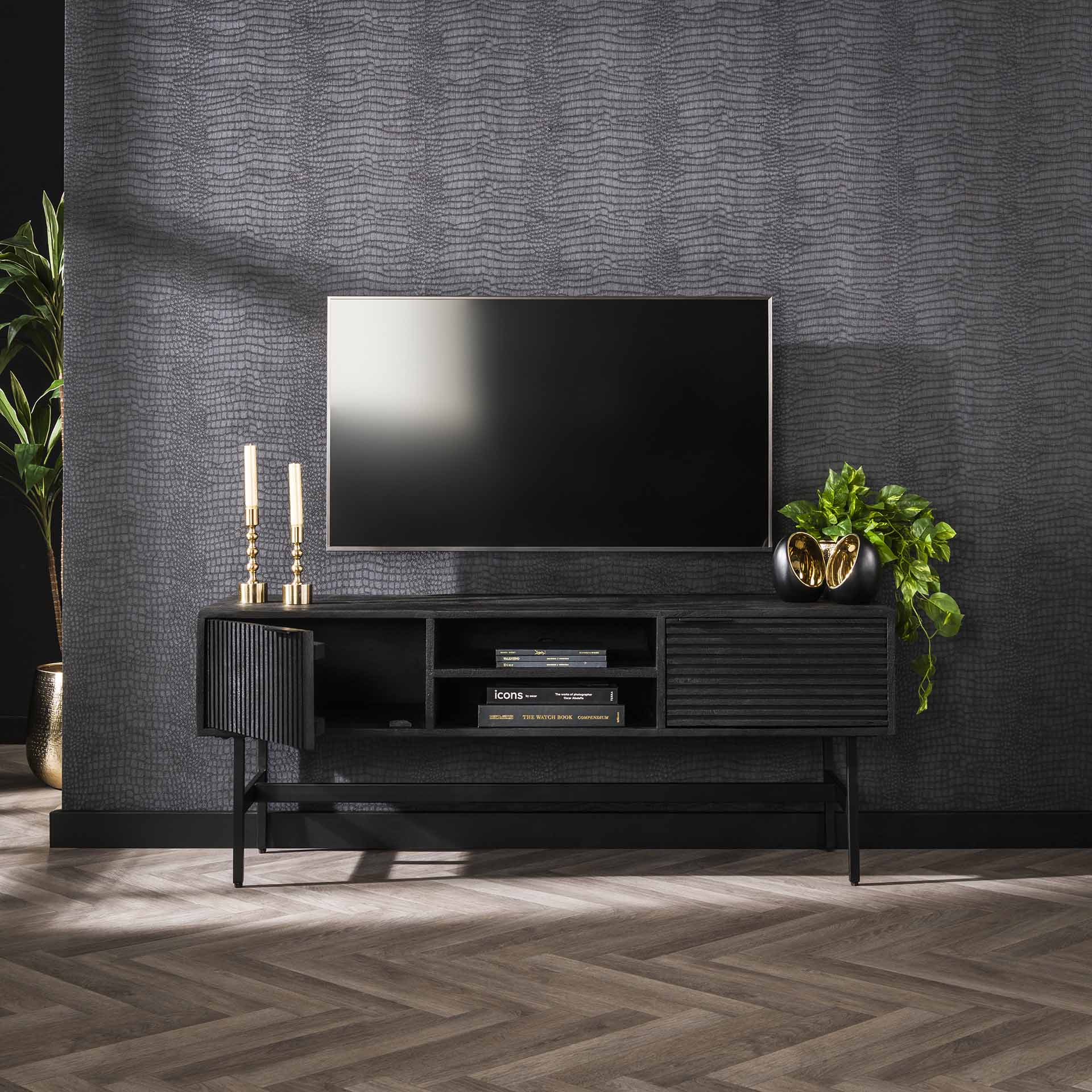 Wohnaccessoire – Helio Loft – Massivholz Mango schwarz