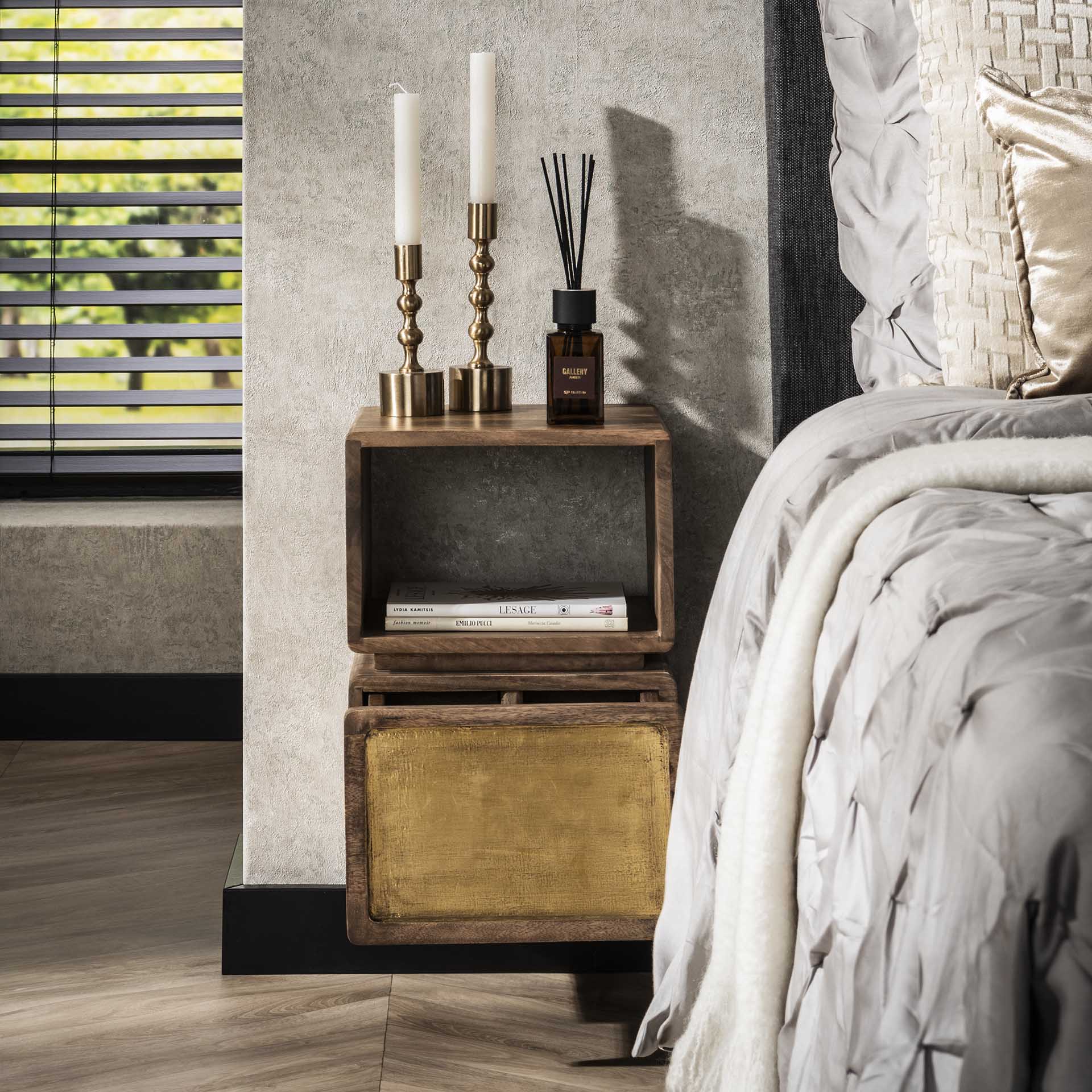 Beistelltisch – Vesta Loft – Massivholz Mango Sandfarbe