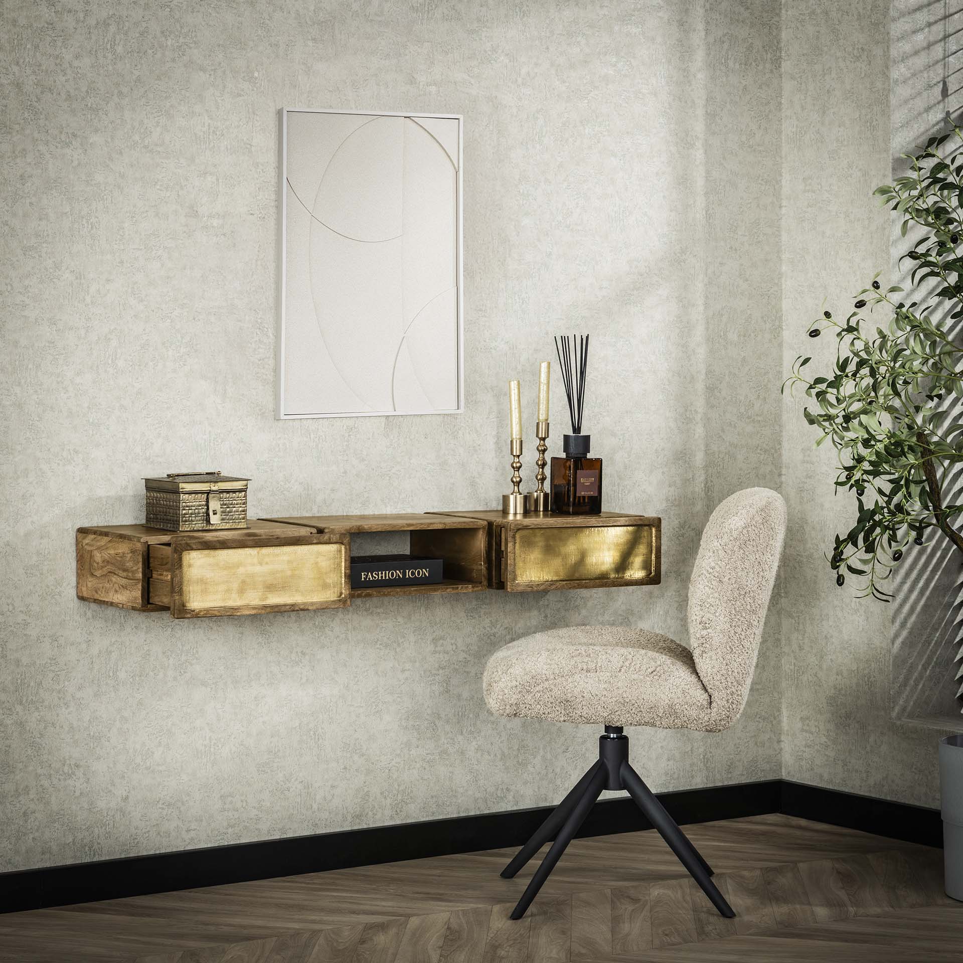Beistelltisch – Helio Select – Massivholz Mango Sandfarbe