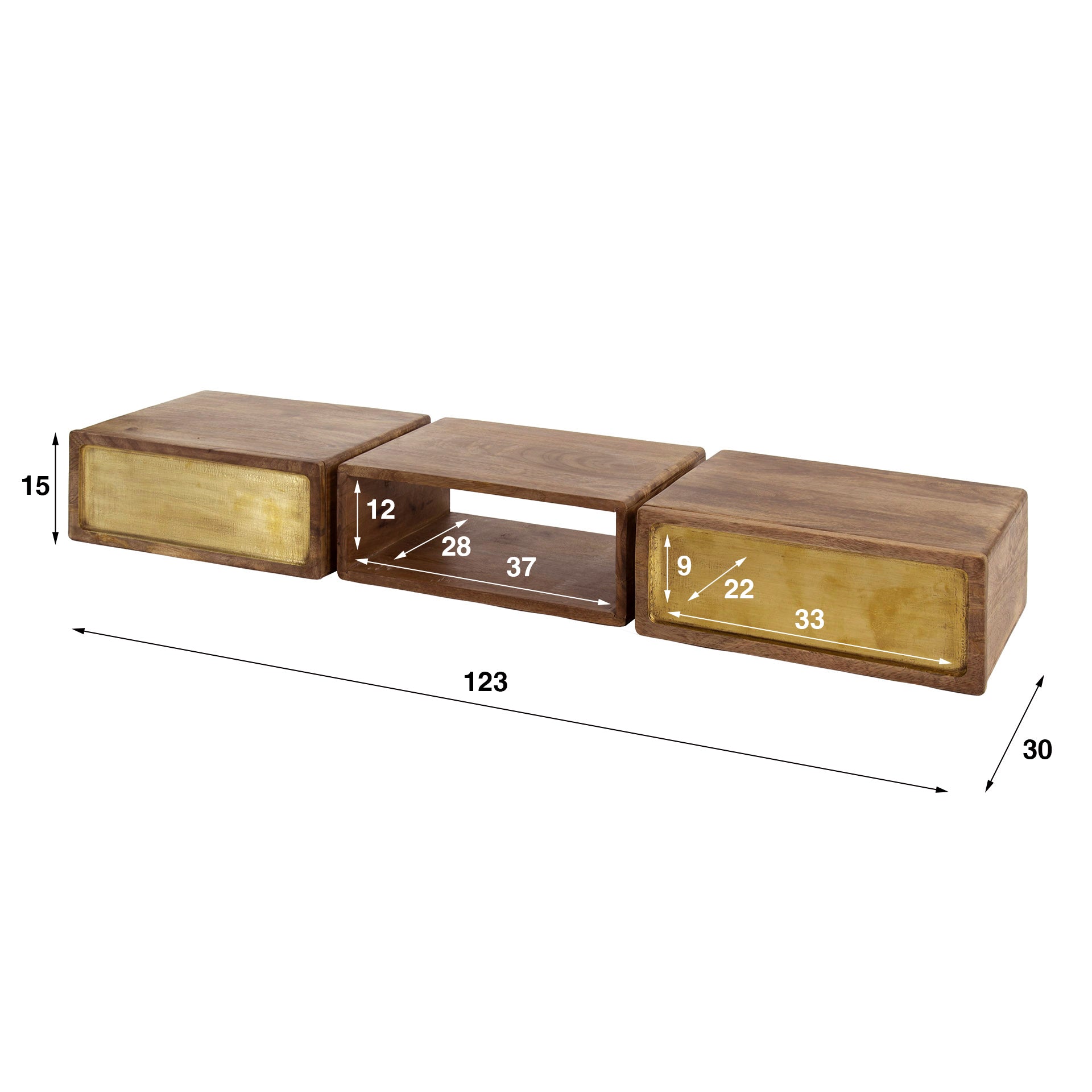 Beistelltisch – Helio Select – Massivholz Mango Sandfarbe