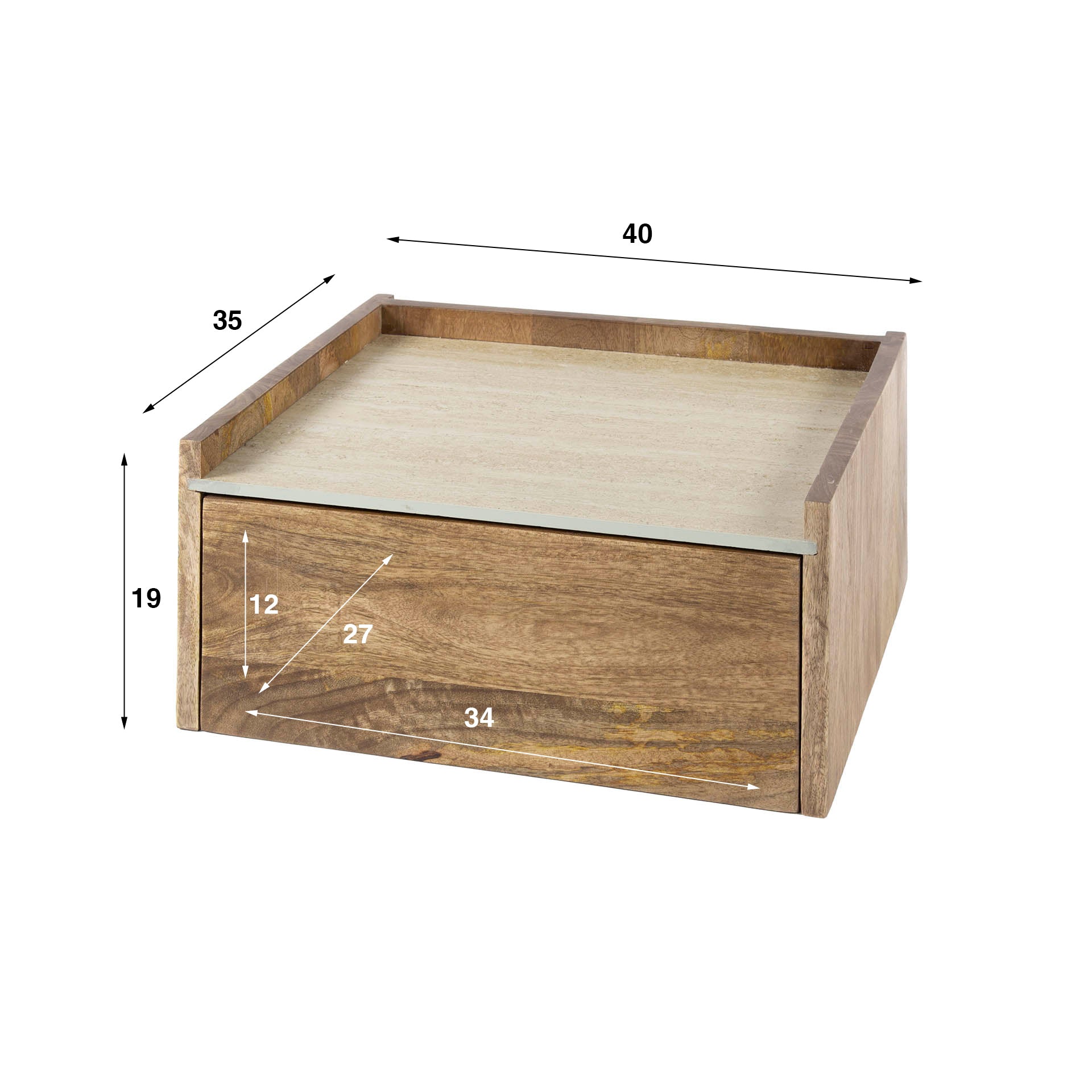 Beistelltisch – Lumina Modern – Massivholz Mango Sandfarbe