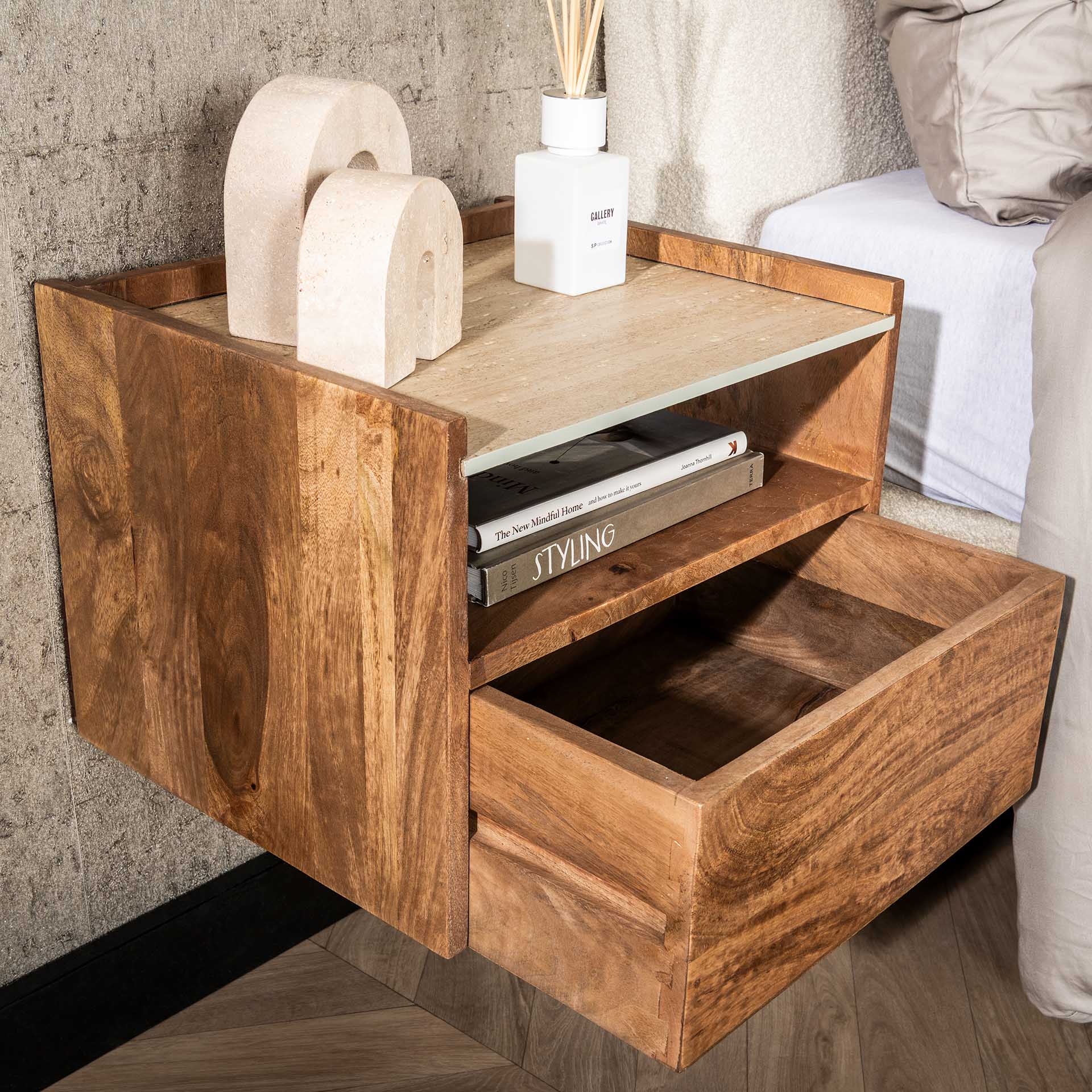 Beistelltisch – Prisma Pure – Massivholz Mango Sandfarbe