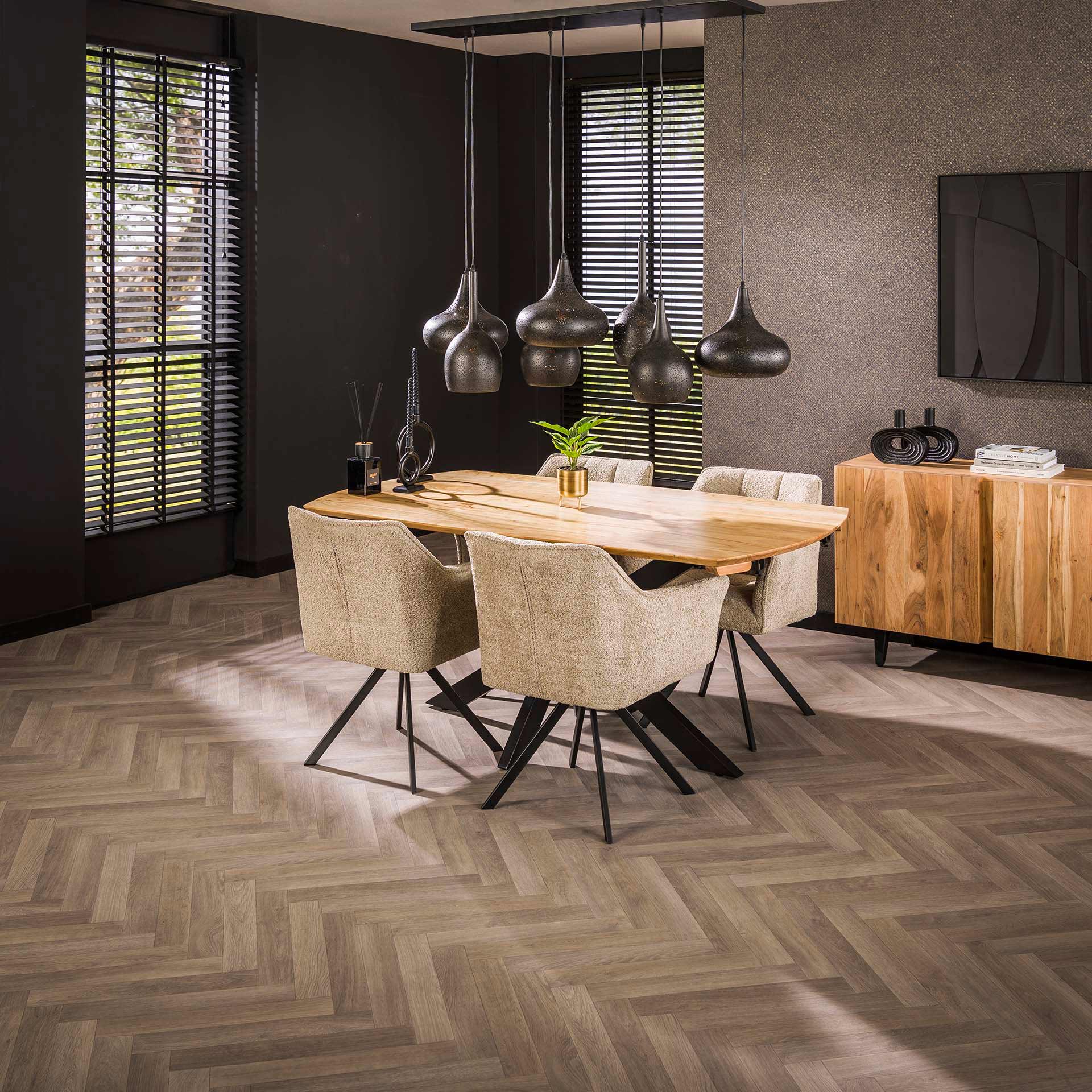 Ausziehbarer Esstisch Extendio 175–275 x 90 cm – Tisch aus massivem Akazienholz mit Spinnengestell aus Metall, natur lackiert
