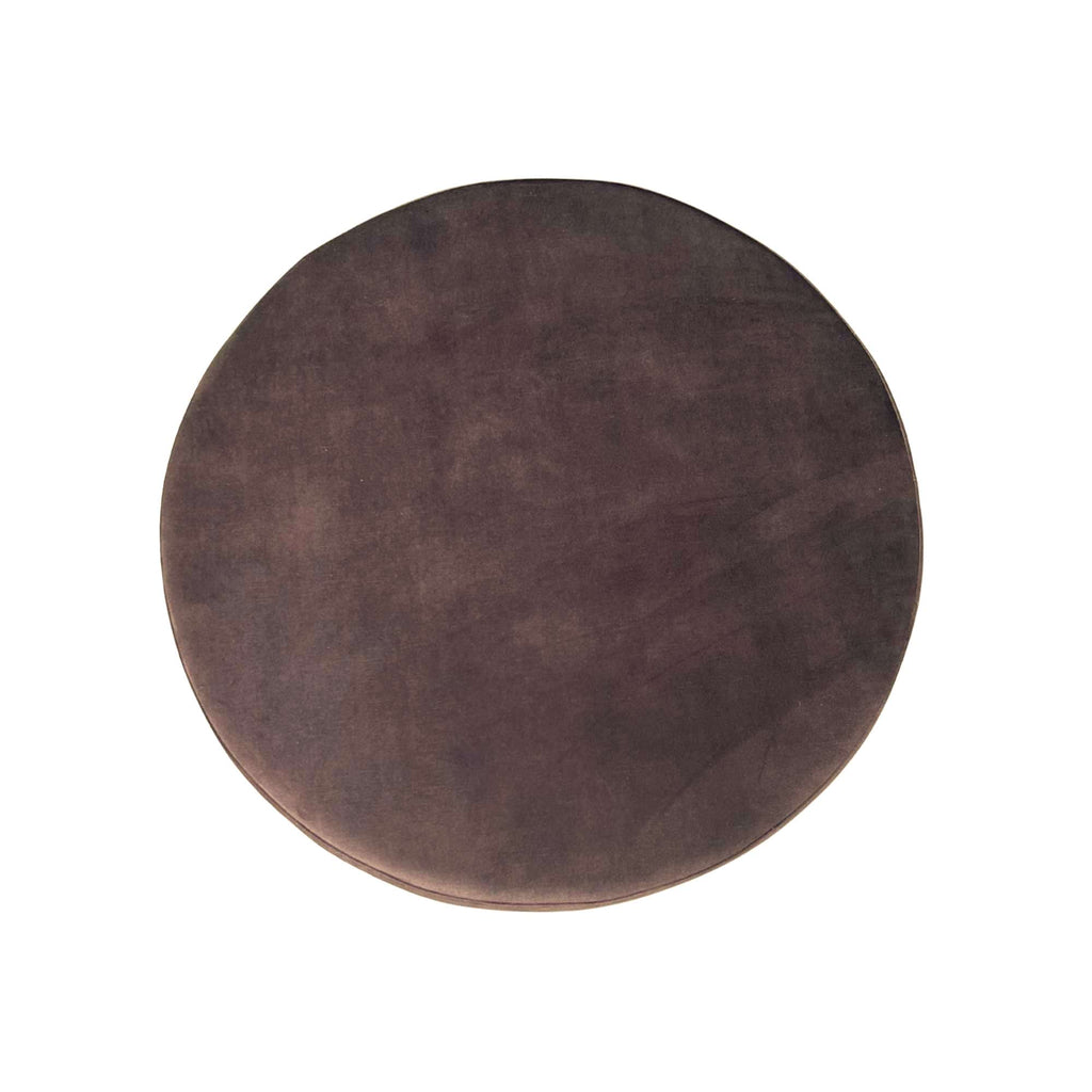 Runder MeinLieblingsplatz Hocker Braun – Polsterhocker 80 x 80 x 39 cm, modernes Design, vielseitig einsetzbar
