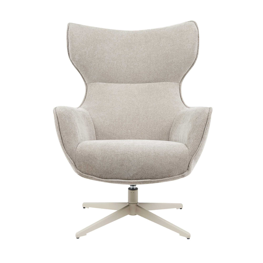 Sessel Jenny 76x78x102 cm – Drehbarer Relaxsessel in Taupe mit Metallfuß