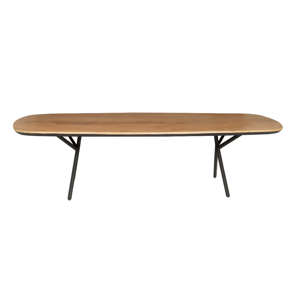 Esstisch Rois – Mangoholz Tischplatte, natürlich & warm, 280 x 100 x 76 cm, modern & vielseitig kombinierbar