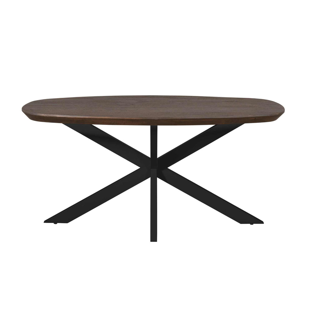 Esstisch Madison Braun | 160 cm | Dänisch Oval | Bein Schwarz