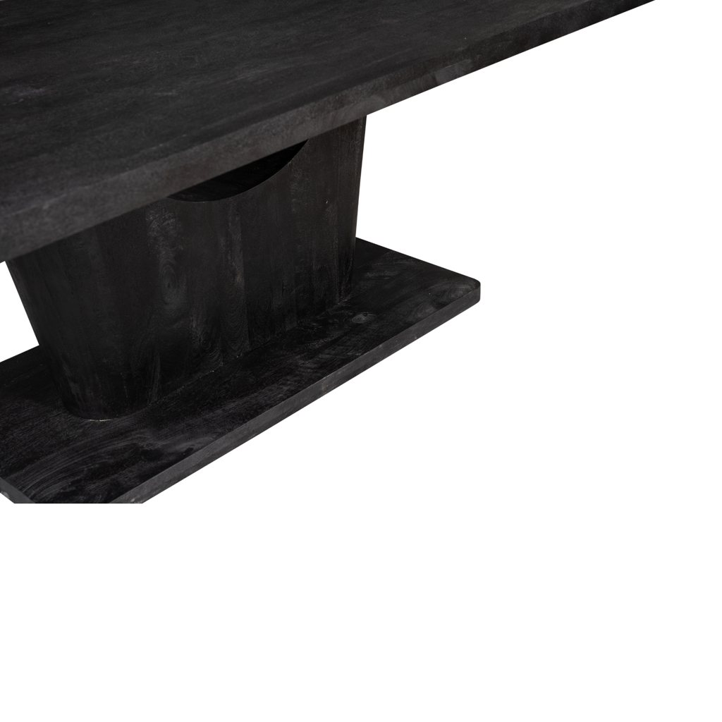Esstisch CocoMer Schwarz 240x110 cm – Moderner Massivholz-Tisch aus Mangoholz mit eleganter 6 cm Platte