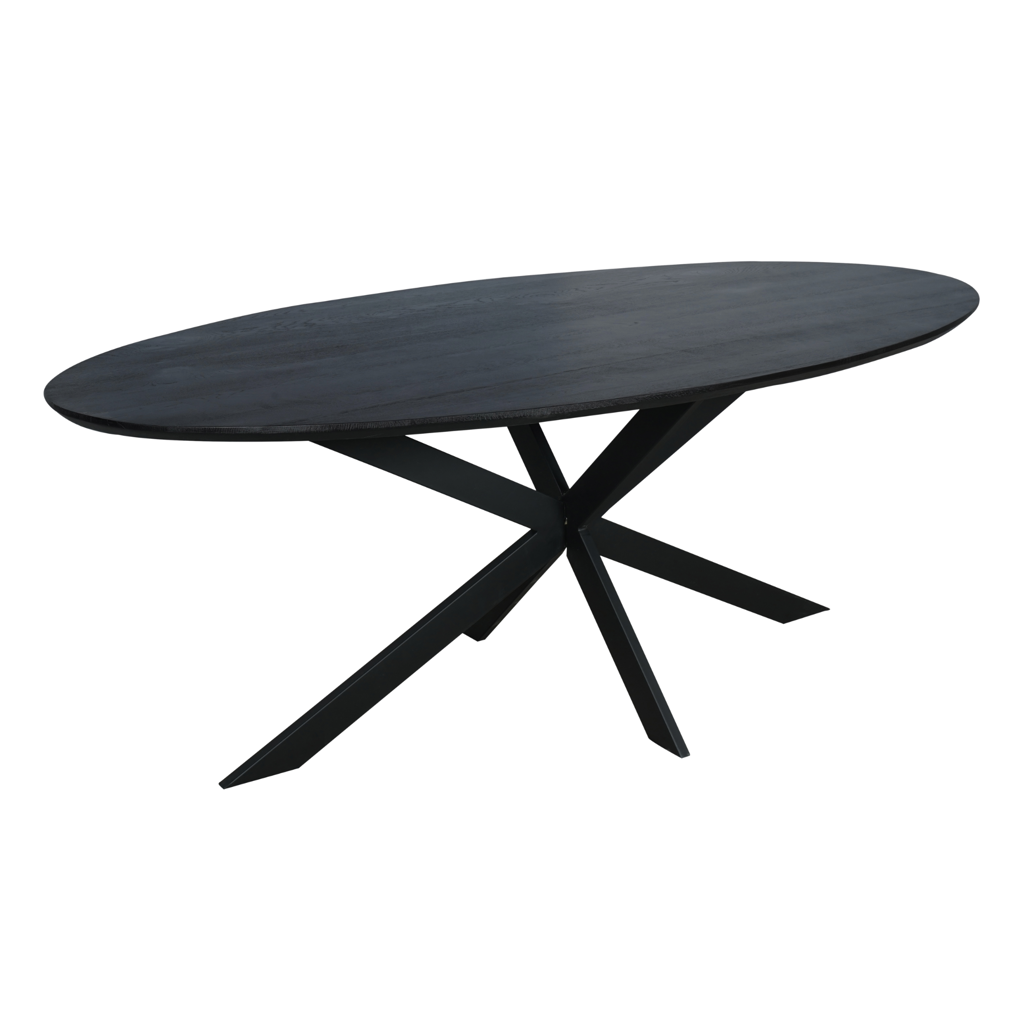 Esstisch Evoque Schwarz – FSC-zertifizierte Eiche mit modernem Gestell, 210 x 100 x 76 cm, zeitloser Mittelpunkt für stilvolle Essbereiche