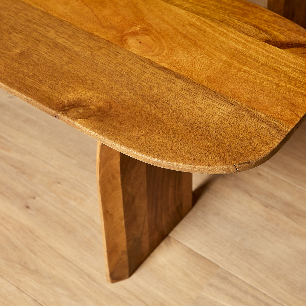 Sitzbank TeTey – Massives Mangoholz, 220 x 38 x 45 cm, robuste Esszimmerbank