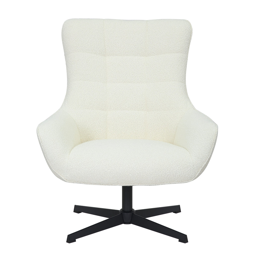 Sessel Elara in Off-White – Moderner Sessel mit 360° Drehfunktion, hochwertigem Stoffbezug & komfortabler Sitzhöhe