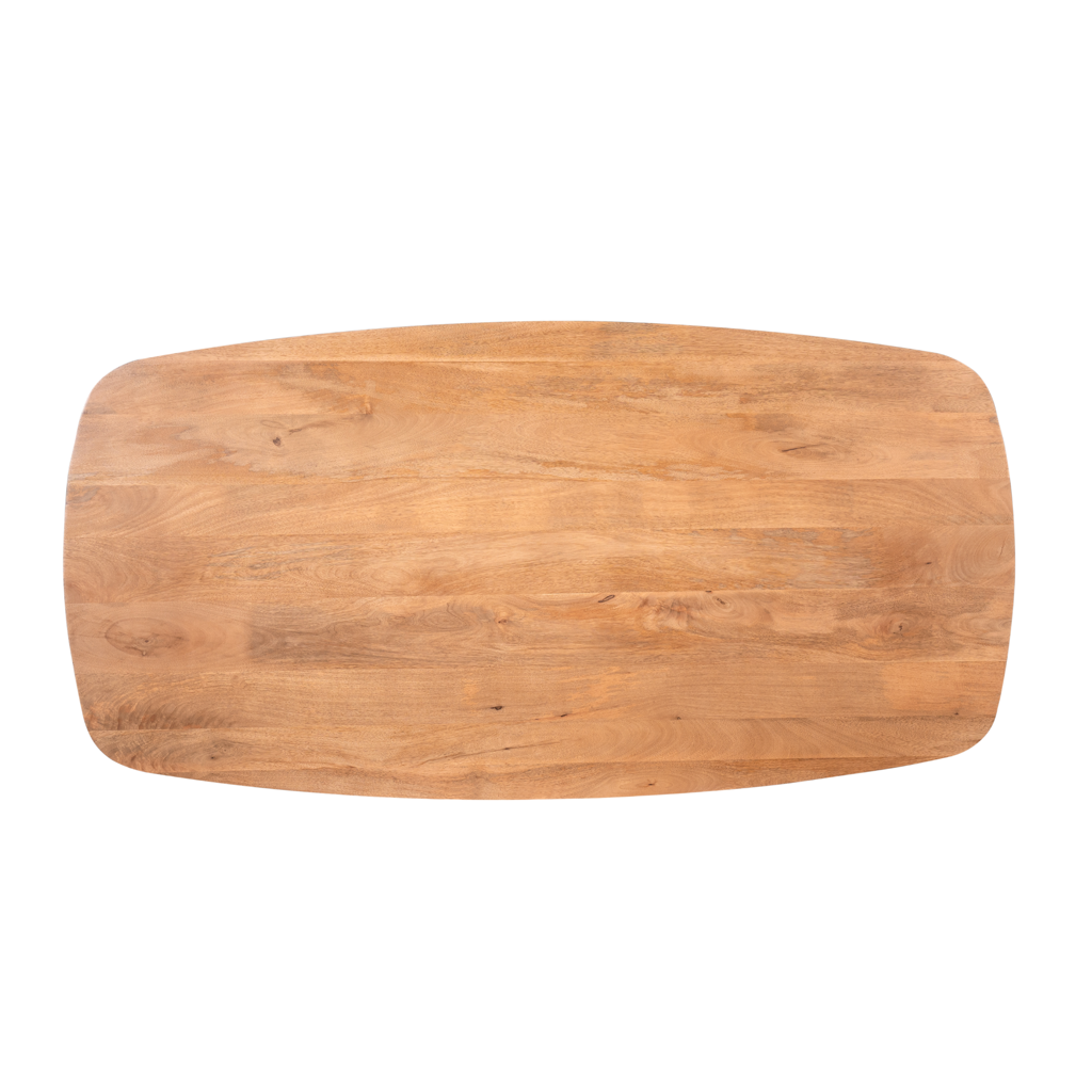 Esstisch Noble – Mangoholz & Metall, Klarlack, 240 x 110 x 76 cm