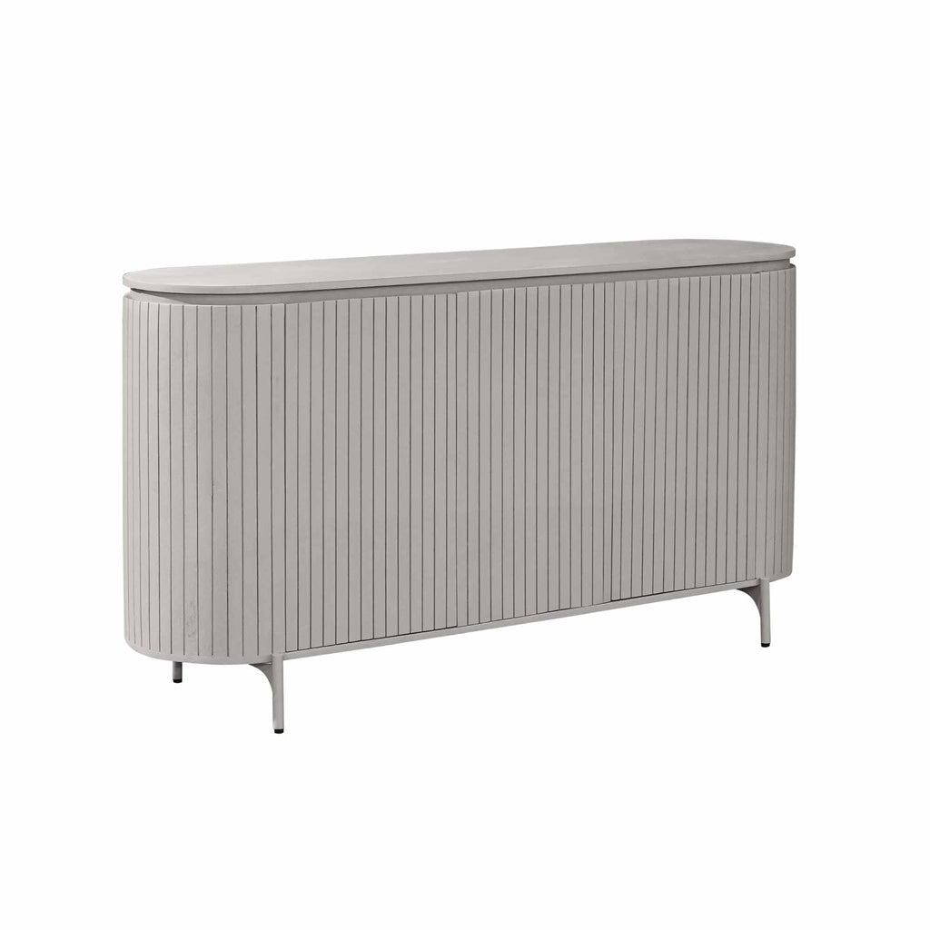 Kommode Sole – Mangoholz mit vertikalem Lattenmuster, 165 x 45 x 90 cm, modernes und zeitloses Design