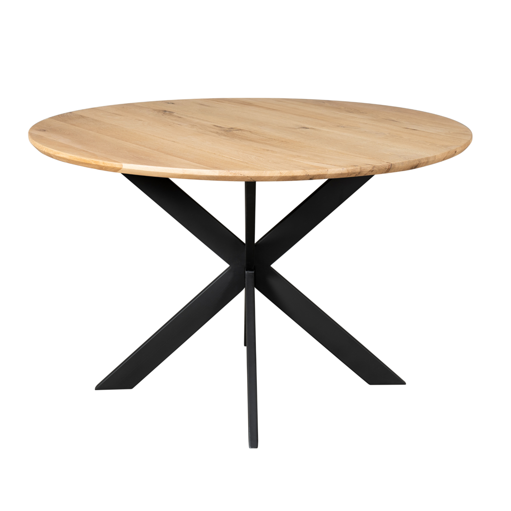 Esstisch Evoque Natur – FSC-Eiche, Ø150 cm, 3 cm starke Tischplatte, Rund mit Schweizer Kante
