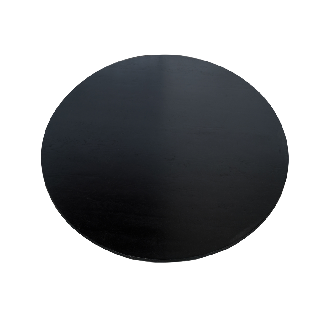 Runder Esstisch Evoque Schwarz – Ø150 cm, FSC-Eiche mit Schweizer Kante