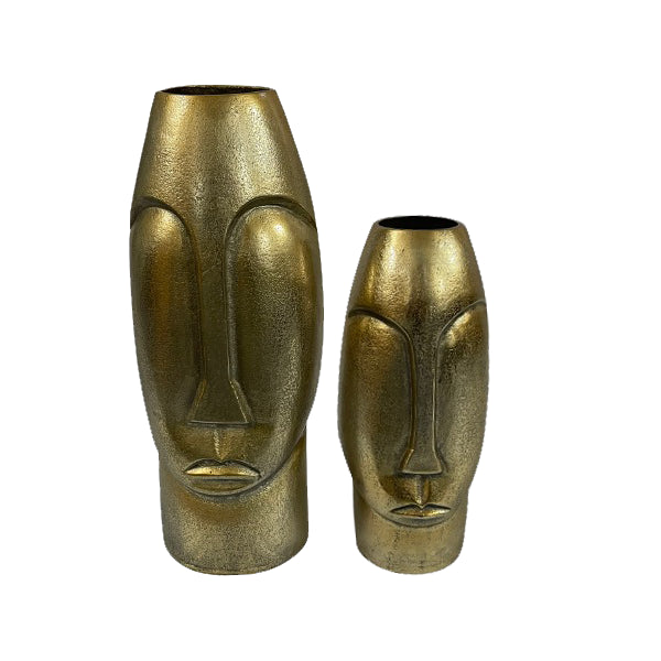 Vase Celina Antikgold – Aluminium, 12 x 10 x 41 cm