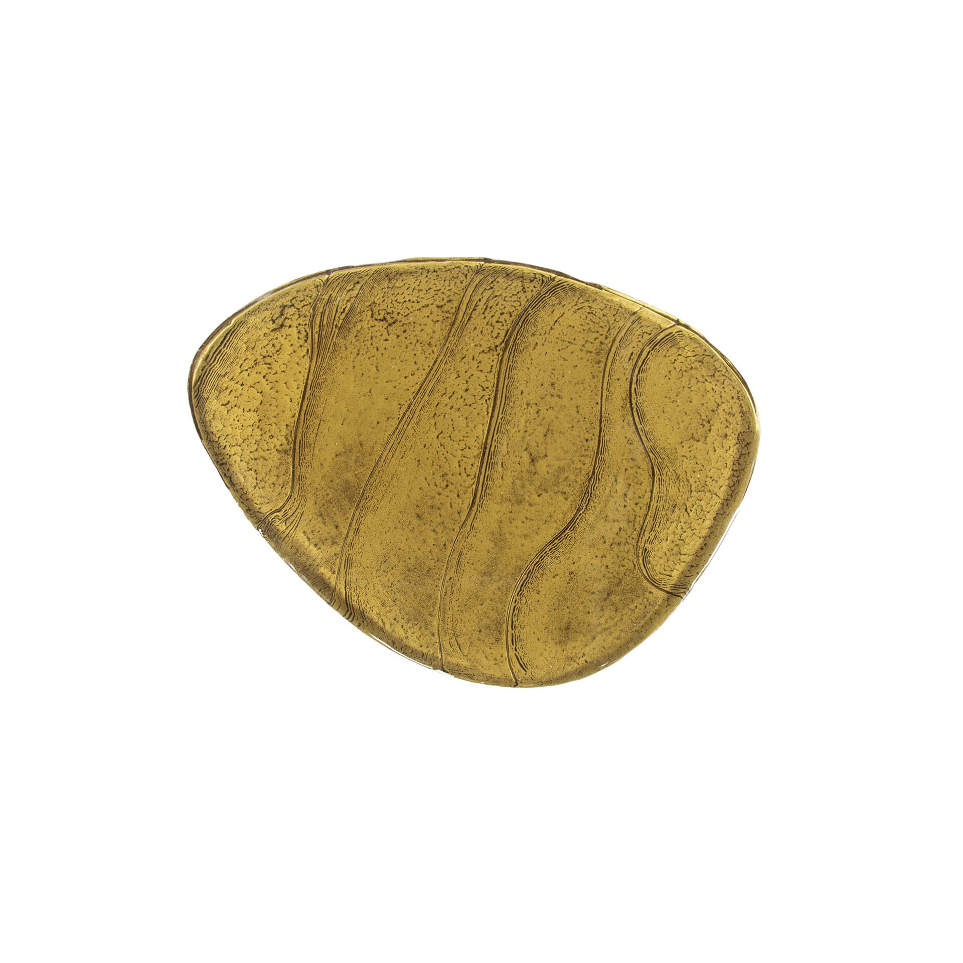 Couchtisch Ondaro S – Glastisch mit gezogenem Glas & Metallgestell in Antikkupfer, 51 x 37 x 35 cm