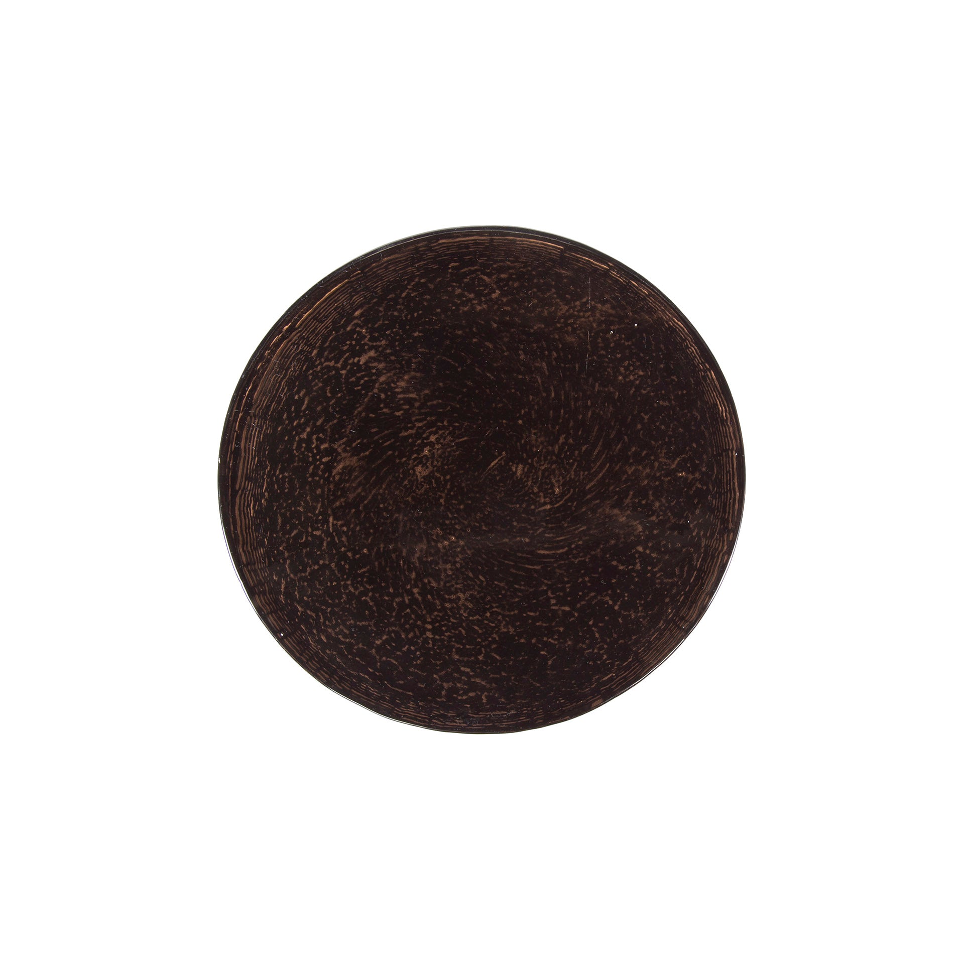 Beistelltisch Ondaro S Tropfenform – Glastisch mit gezogenem Glas & Metallgestell in Antikkupfer, 30 x 30 x 45 cm