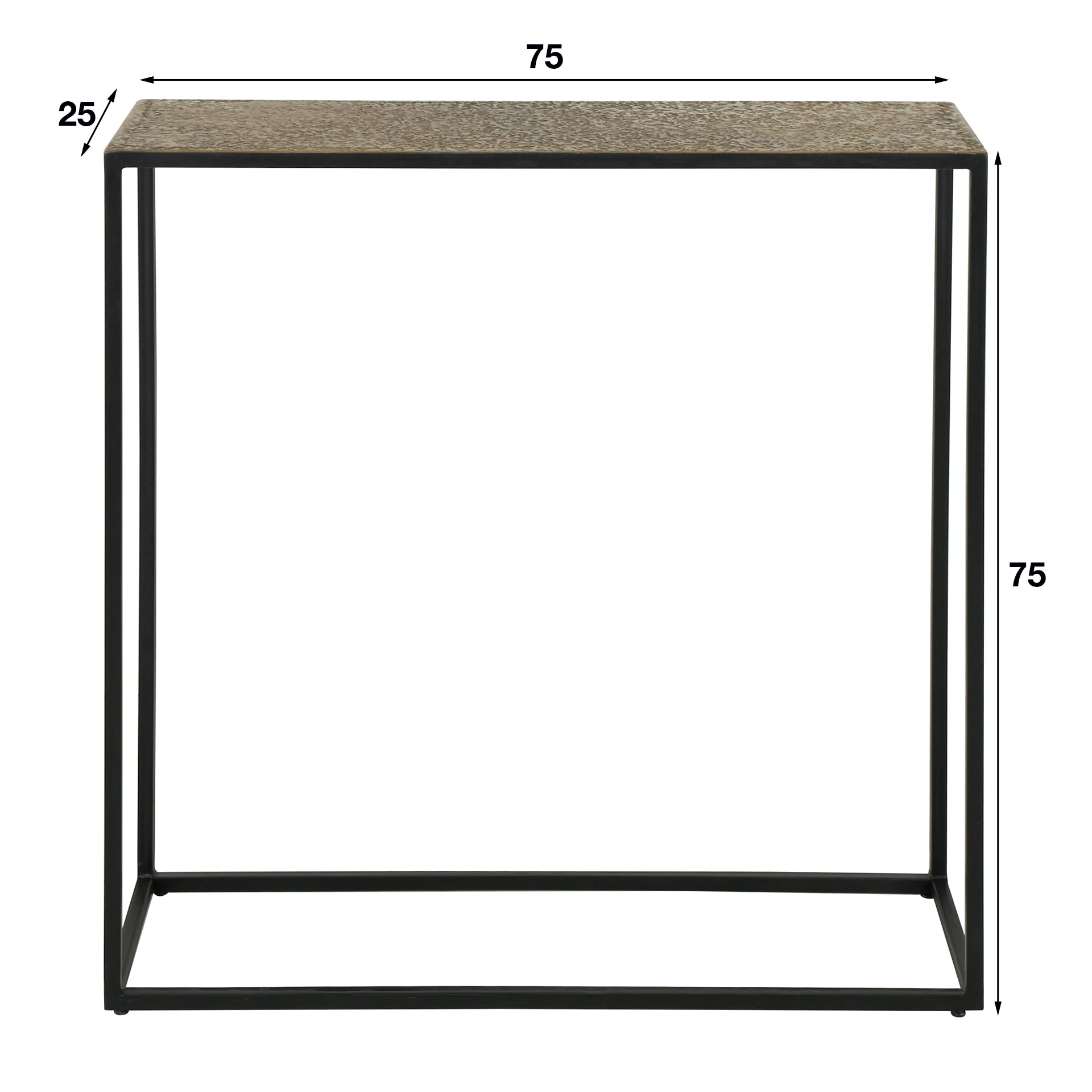 Beistelltisch – Velora Oak – Metall – Antike bronze