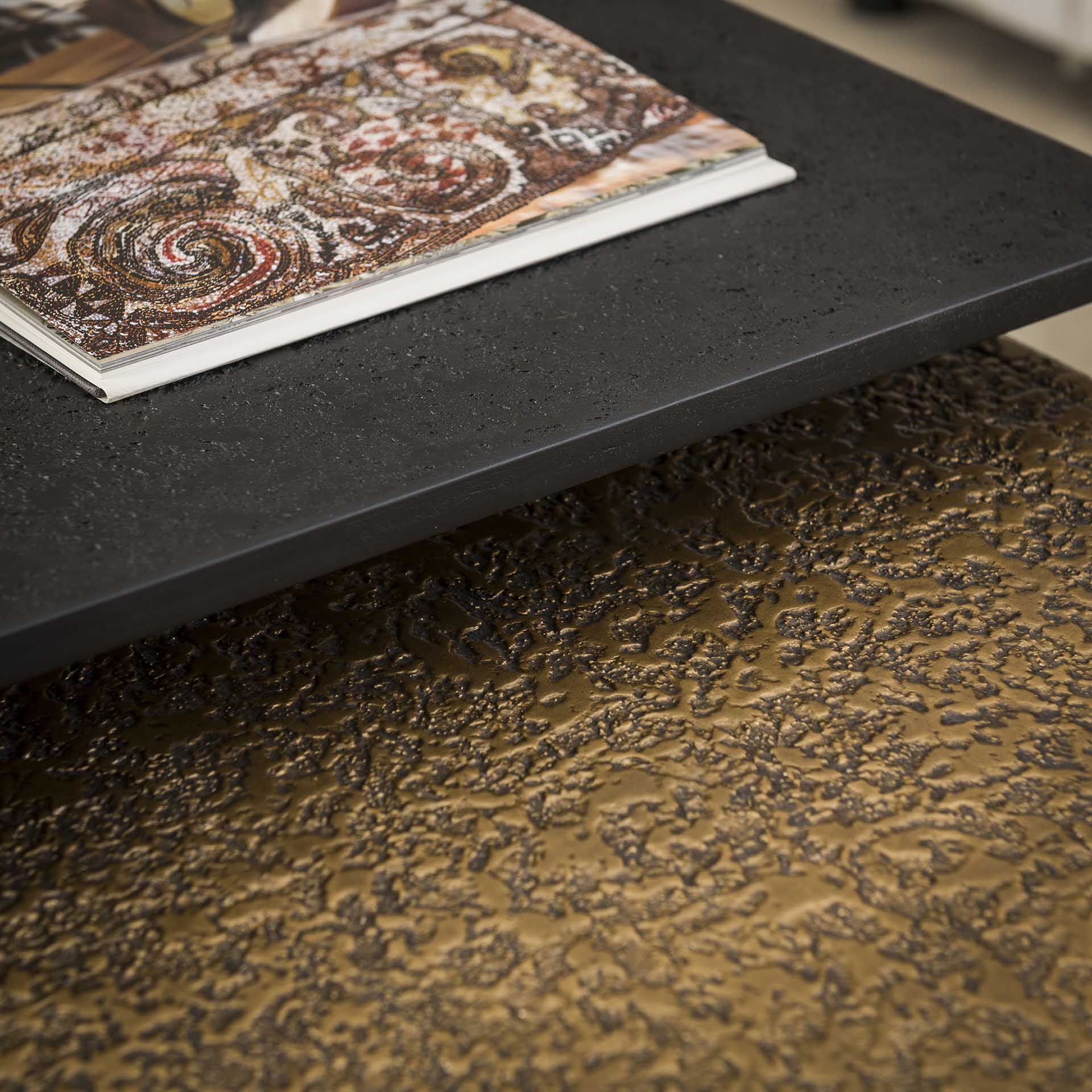 Couchtisch-Set Metaro – 2er-Set rechteckige Tische in Antikbronze & Schwarz, Metallgestell, modernes Design, 90 x 60 x 40 cm