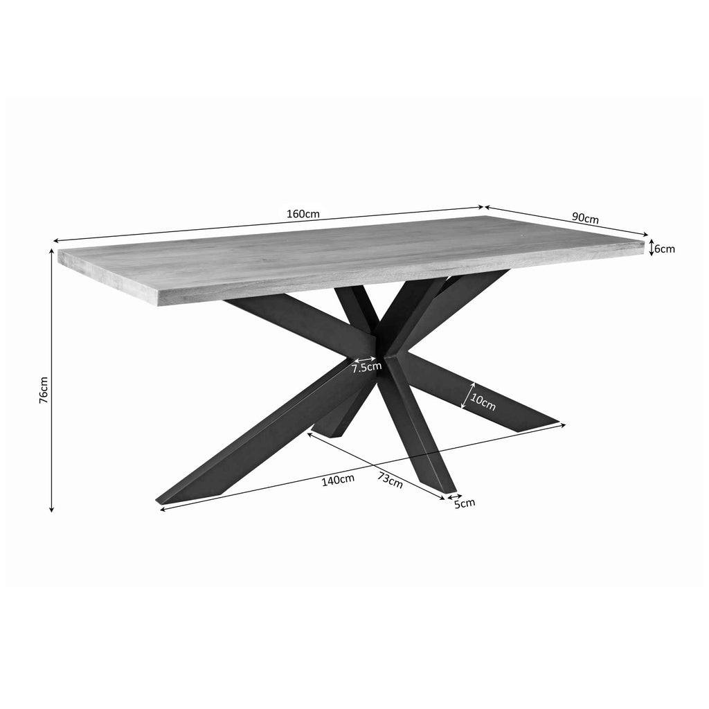 Esszimmer-Tisch Denver | Rechteckiges Matrixbein | 160 cm