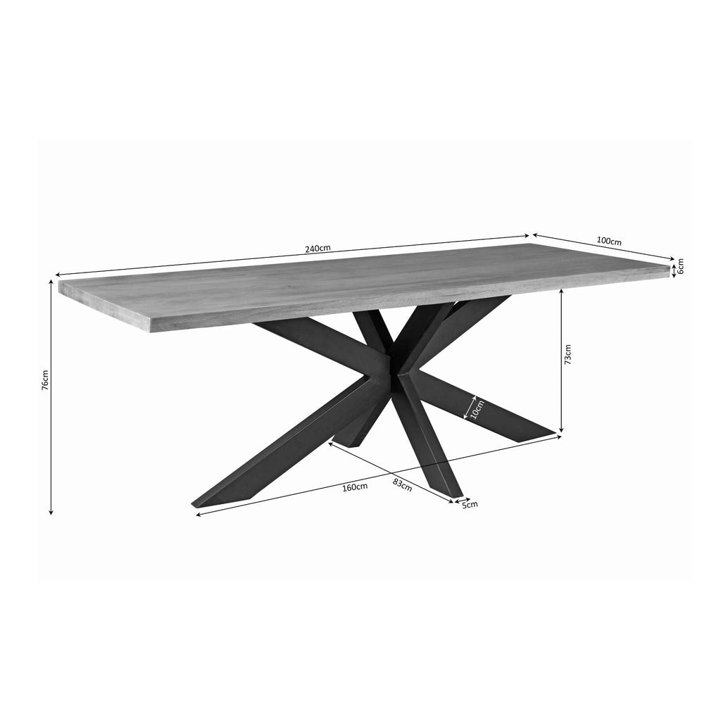 Esszimmer-Tisch Denver | Rechteckiges Matrixbein | 240 cm