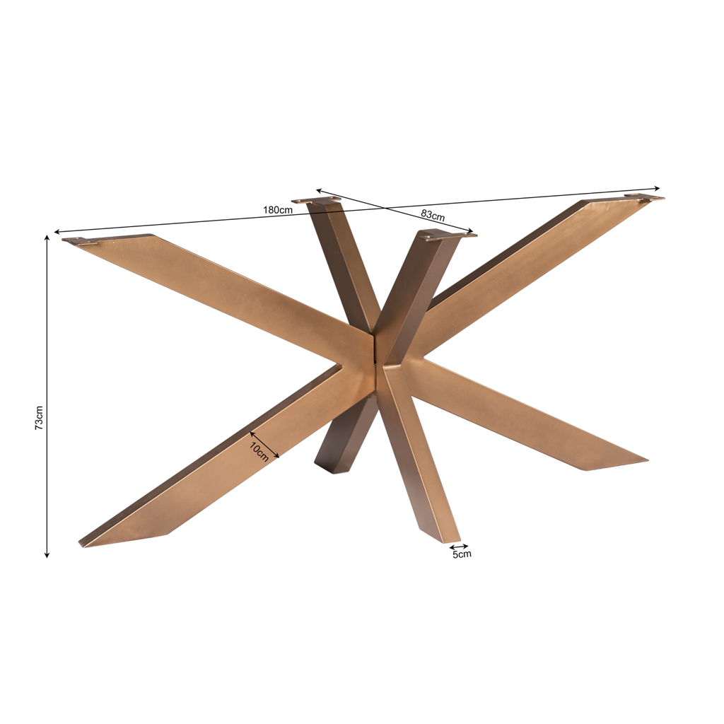 Tischgestell Matrix Bronze – Metall-Tischfuß 160×73×83 cm, passend für ovale & rechteckige Tischplatten 200/220/240×100 cm