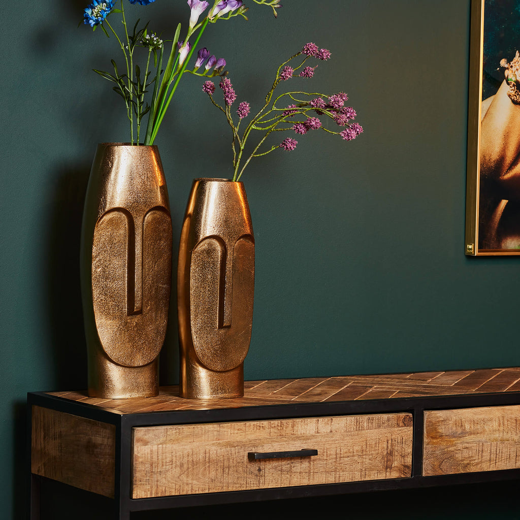 Vase Liv Antique Gold Large | Aluminium | 44 cm – Eleganz in Antikgold