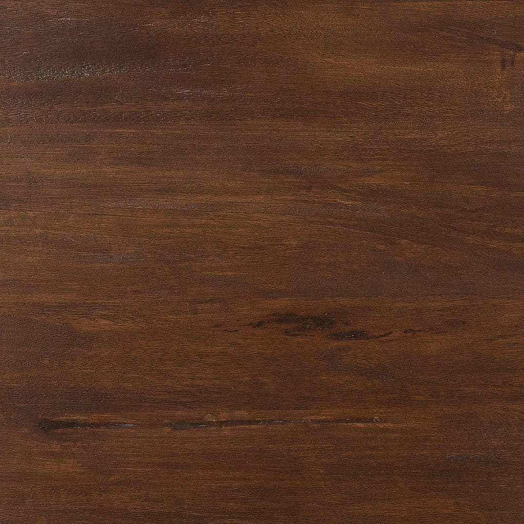 Esstisch Mandy Braun rund Ø110 cm – Mangoholz Tischplatte & sandfarbenes Metallgestell, modern & elegant, 76 cm Höhe