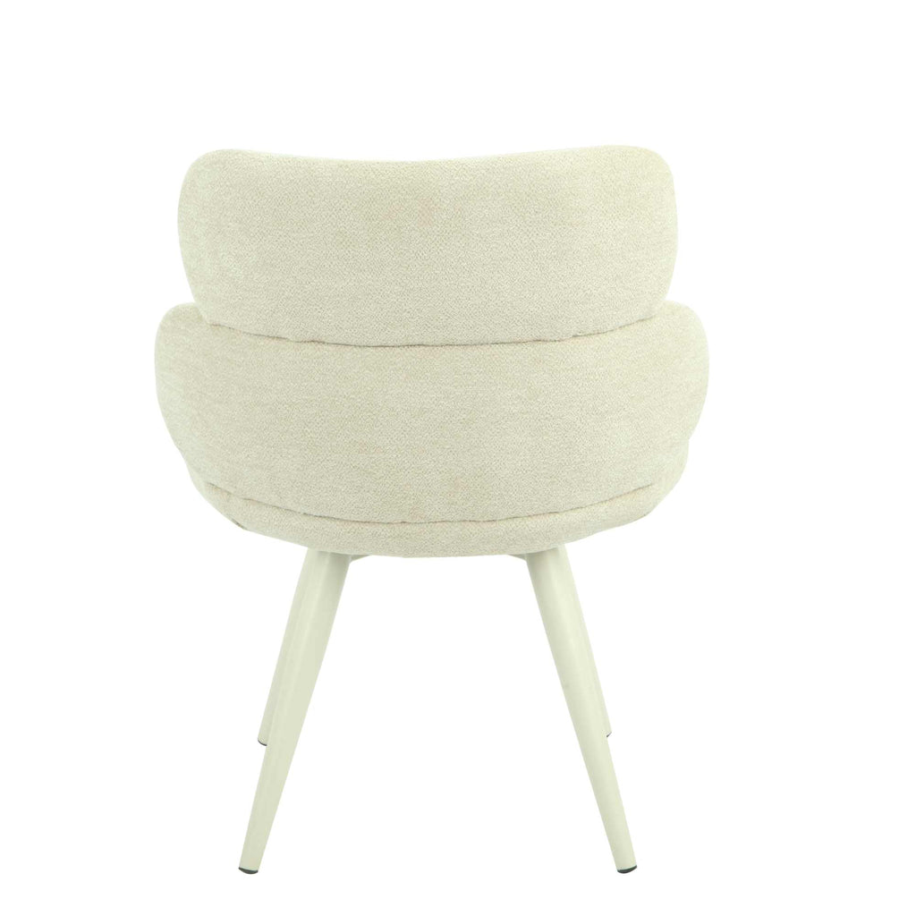 Esszimmerstuhl Abby Beige – moderner Stoffstuhl mit abgerundeter Lehne & hellen Beinen