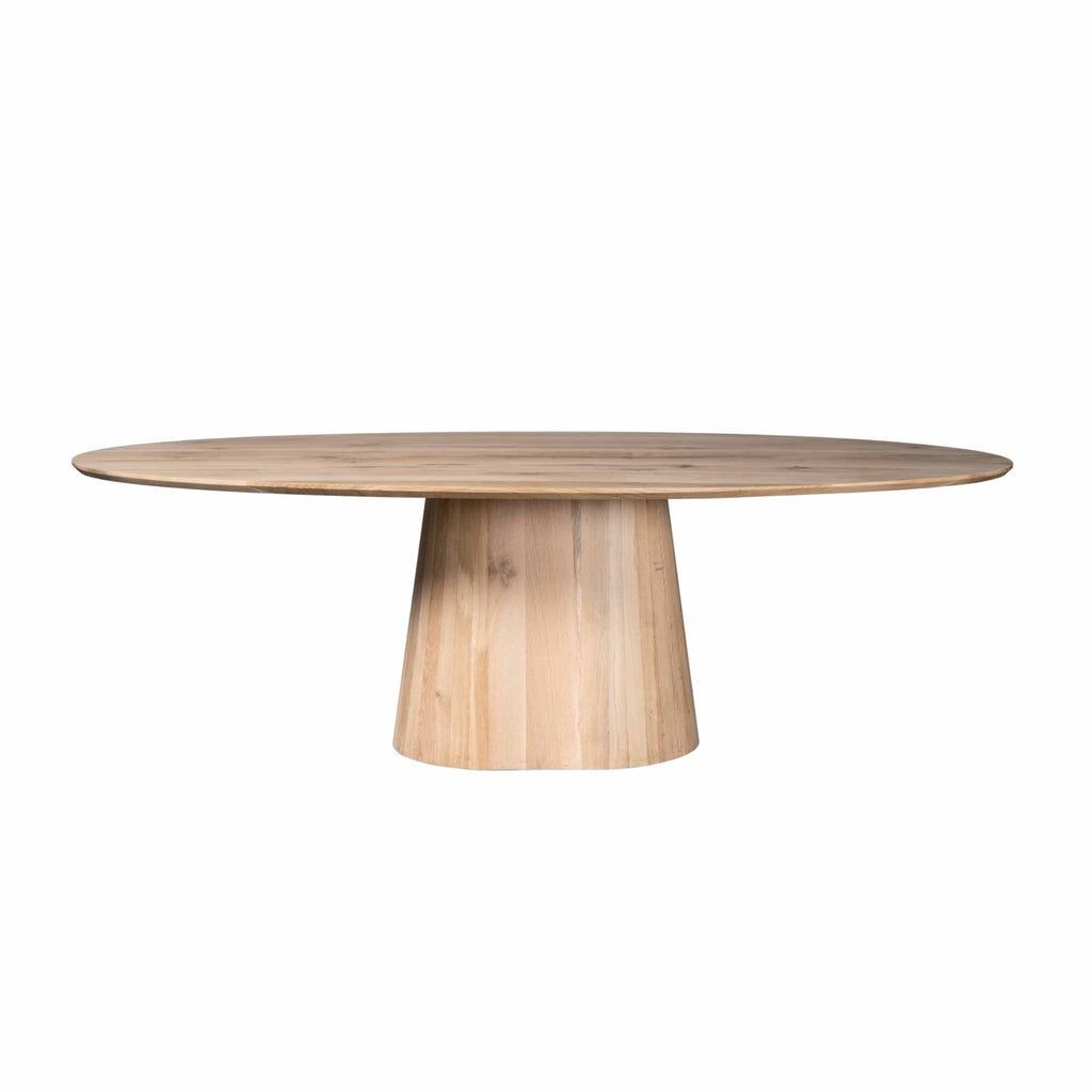 Esstisch Verona Natur – Ovaler Holztisch aus massiver Eiche mit modernem Tischgestell, 240 x 120 x 76 cm, eleganter Esszimmertisch