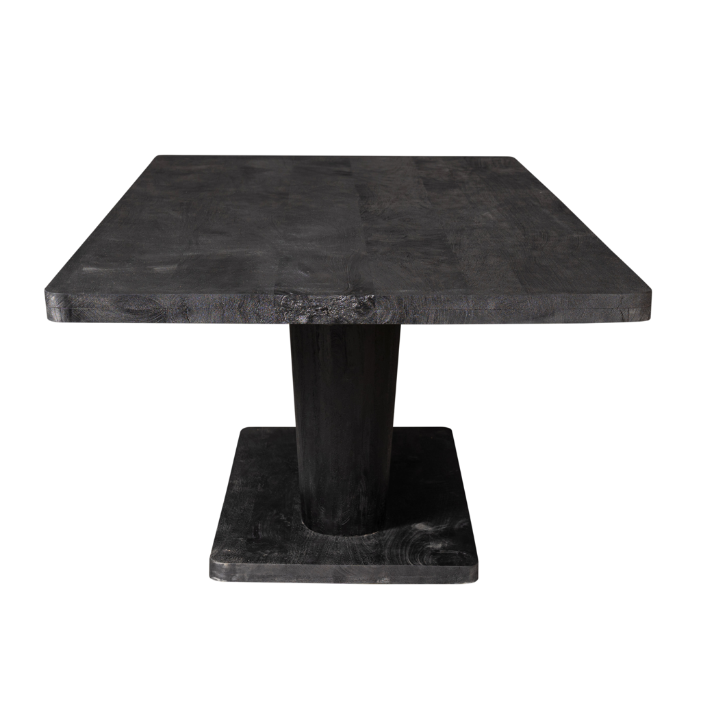 Esstisch CocoMer Schwarz 240x110 cm – Moderner Massivholz-Tisch aus Mangoholz mit eleganter 6 cm Platte