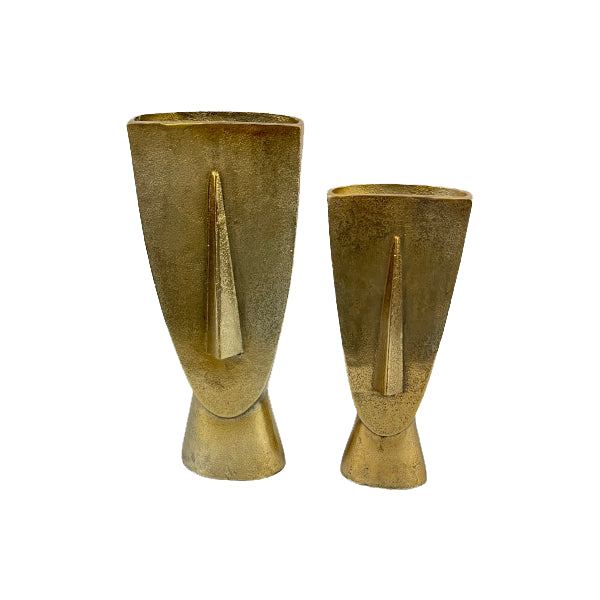 Vase Fin Antik Gold Klein – Deko Vase aus Aluminium im edlen Gold-Finish, 14 x 7 x 33 cm