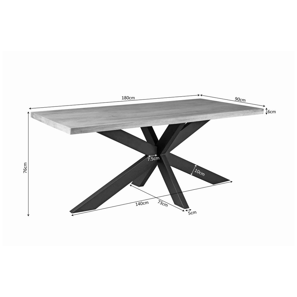 Esszimmer-Tisch Denver | Rechteckiges Matrixbein | 180 cm