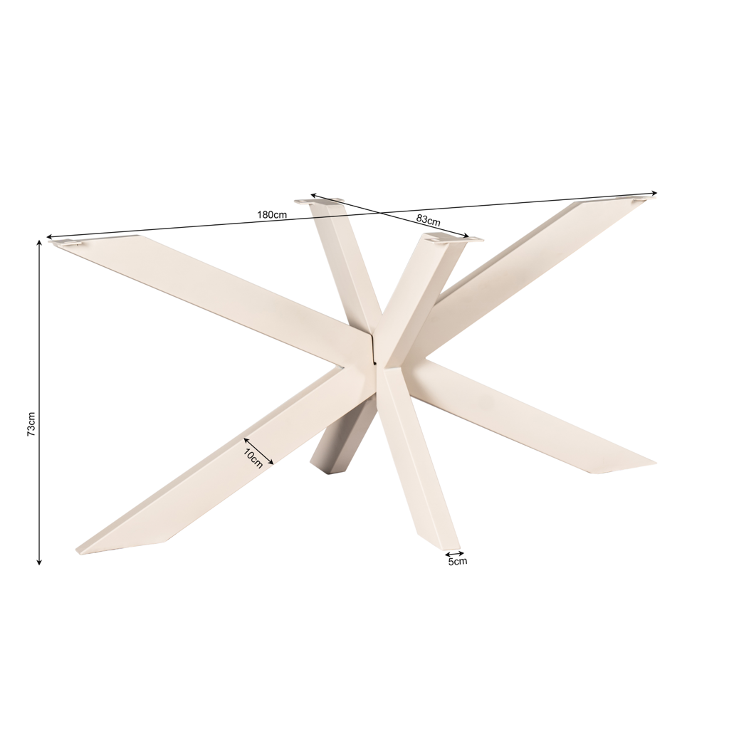 Tischgestell Matrix Sand – modernes Metallgestell für Tischplatten, 160 x 80 x 73 cm