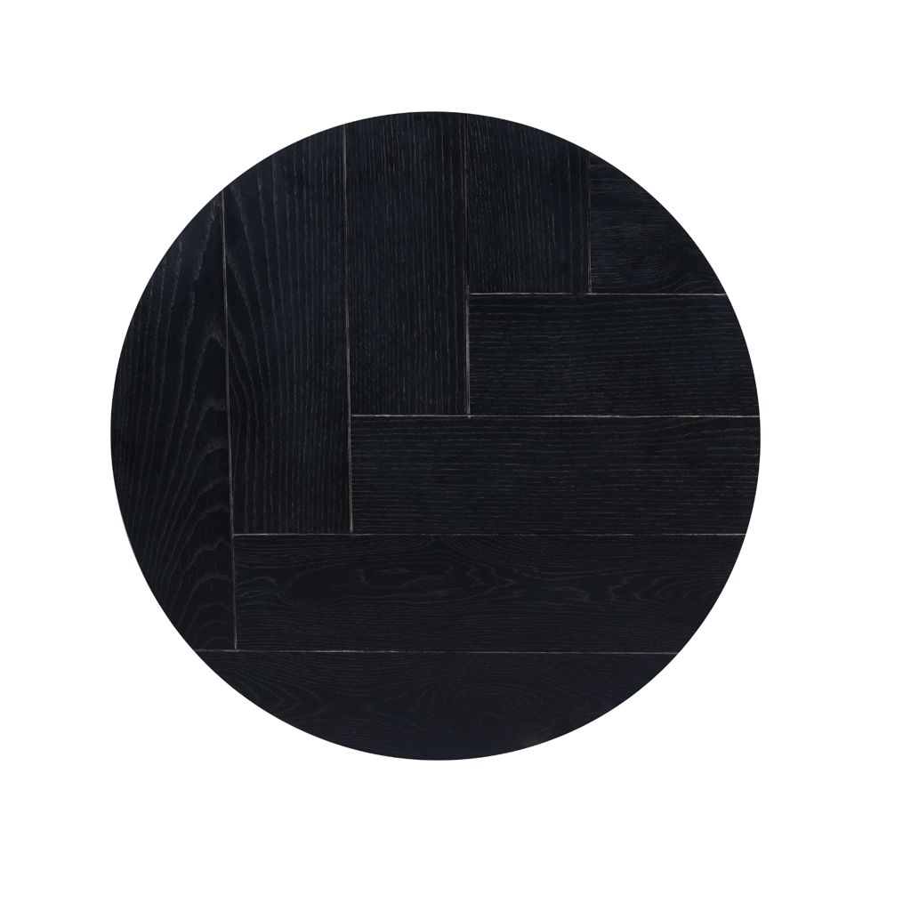 Couchtisch-Set Morily Schwarz – 2er-Set Beistelltische rund aus Holz und Metall, stilvolle Wohnzimmertische, Ø70/Ø50 cm