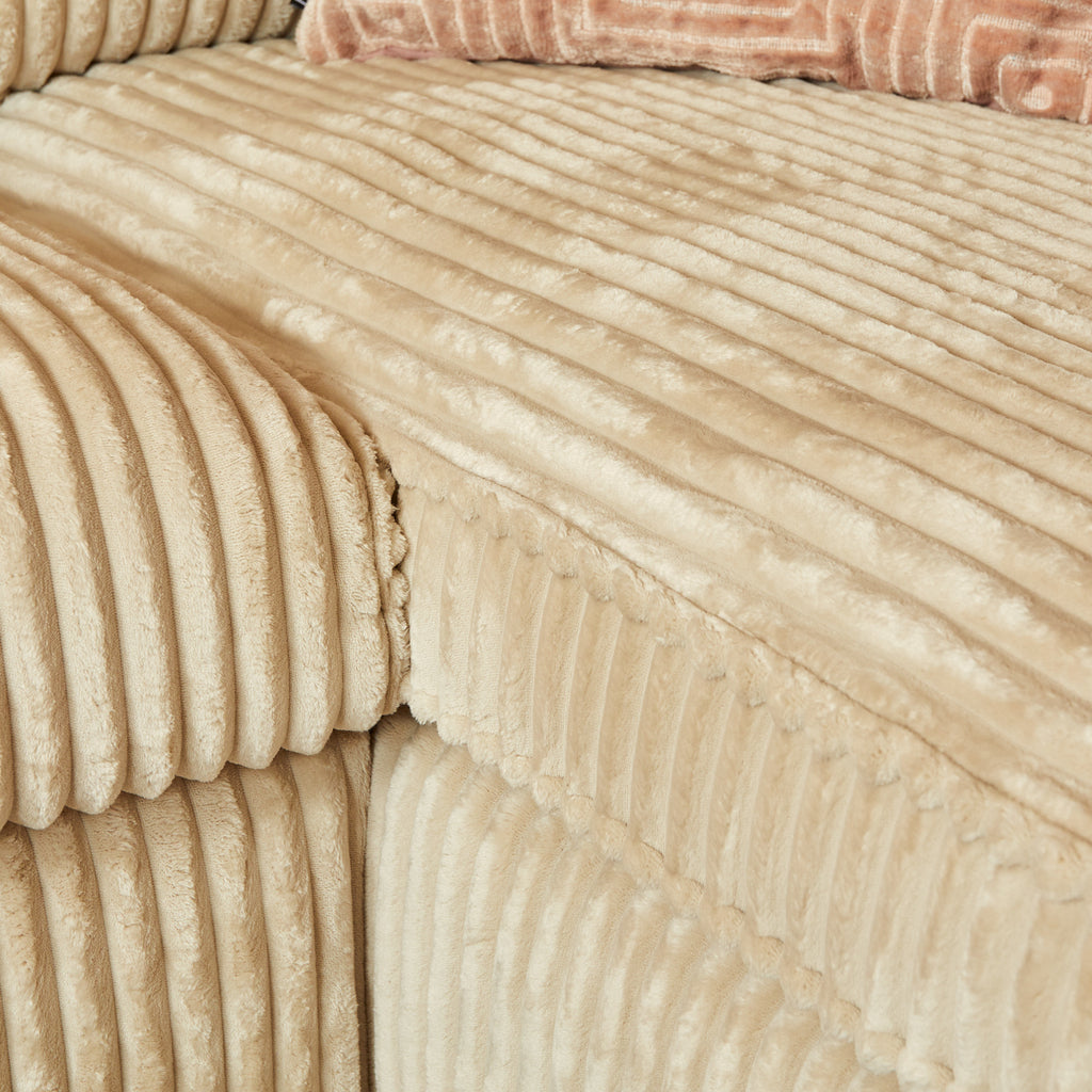 MeinLieblingsplatz Teddy U-Sofa, Beige, 372 x 199 x 87 cm