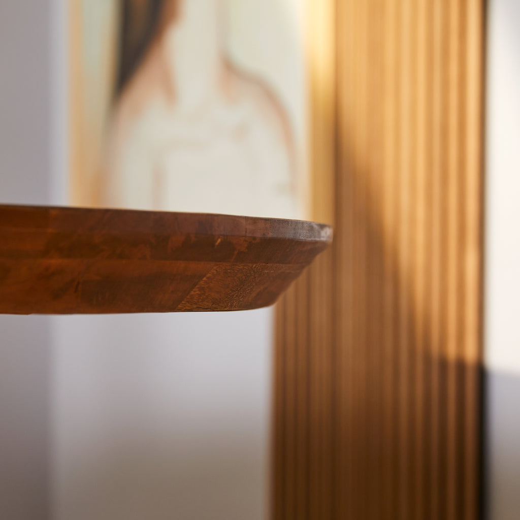 Esstisch Jacky Oval 300x120x76 cm aus Mangoholz mit schwarzem Metallgestell