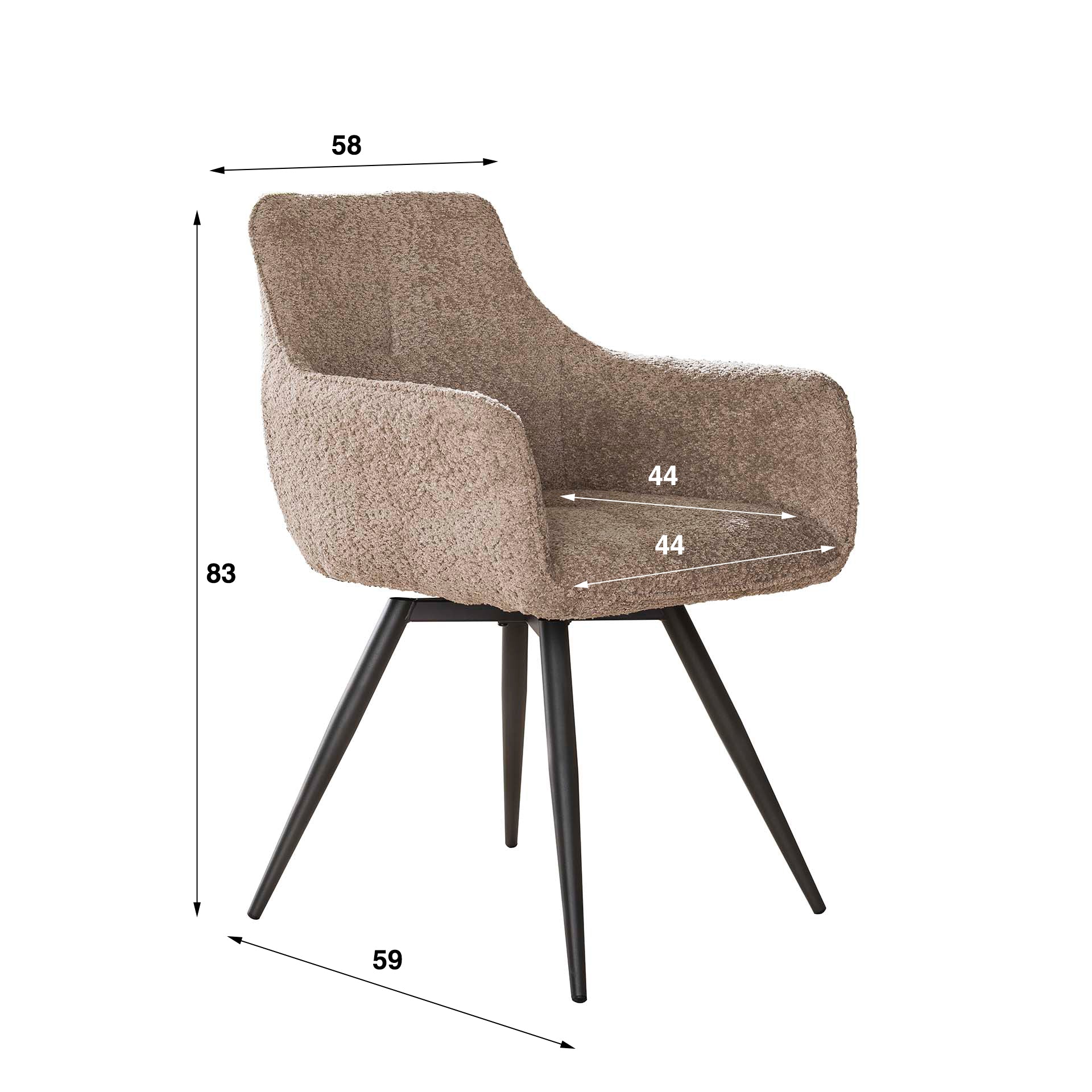 Stuhl – Luma Oak – Boucle sandfarbe